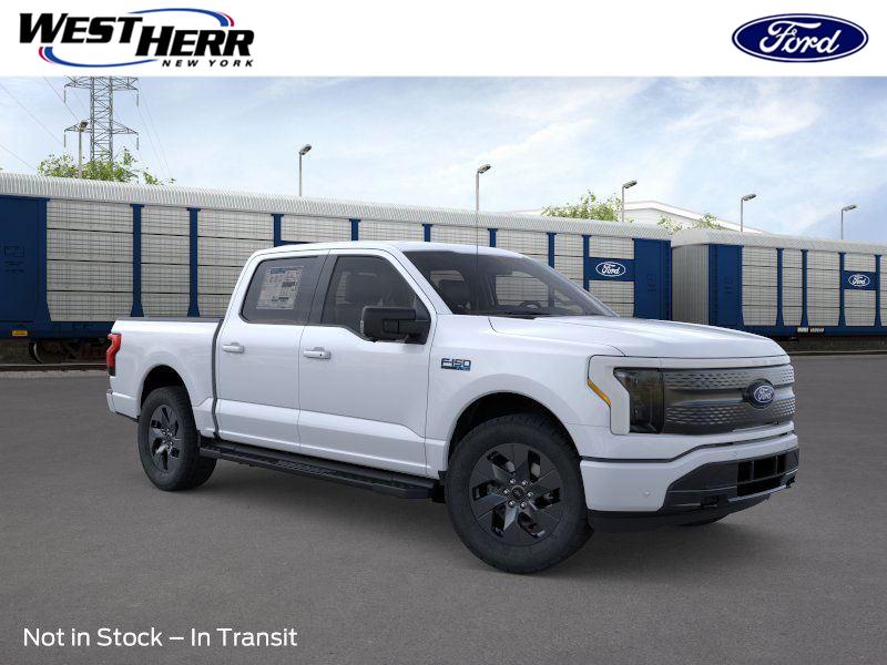 White Metallic 2025 Ford F-150 Lightning Flash SuperCrew AWD Pickup Truck All-Wheel Drive Automatic