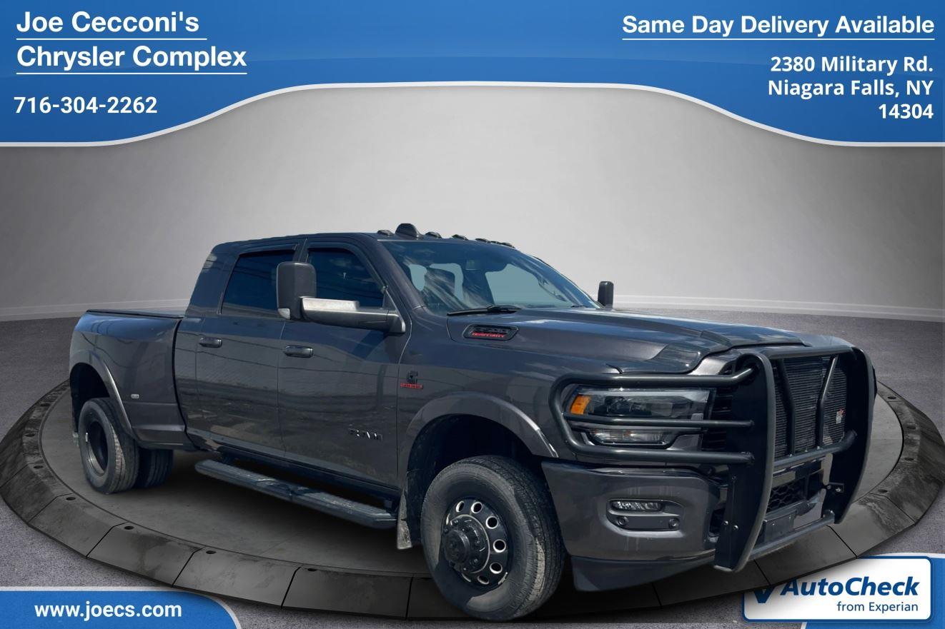 Gray (Granite Crystal Metallic Clearcoat) 2020 RAM 3500 Laramie Mega Cab DRW 4WD Pickup Truck Four-Wheel Drive 6-Speed Automatic
