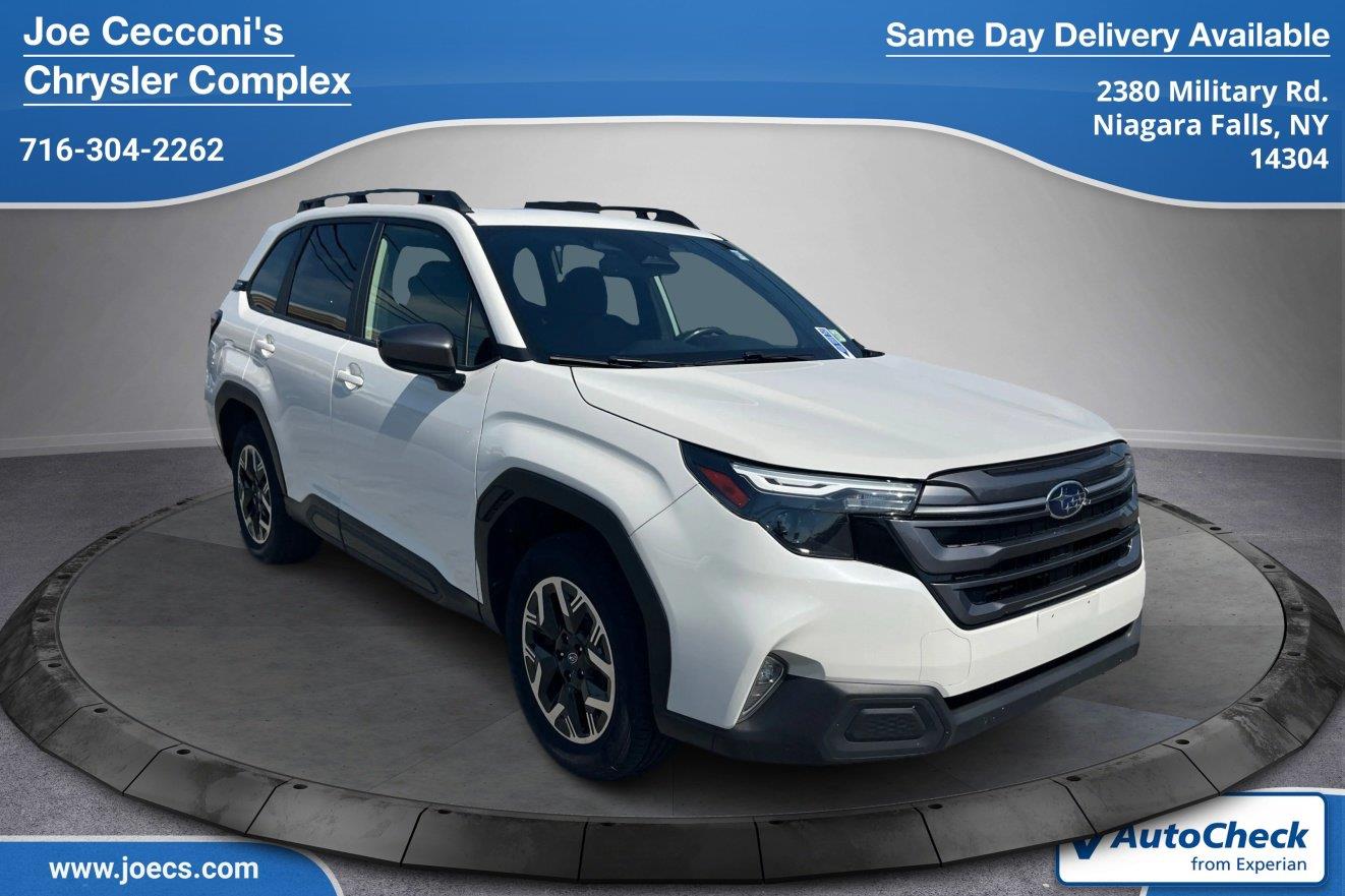 Crystal White Pearl 2025 Subaru Forester SUV / Crossover All-Wheel Drive Continuously Variable Transmission