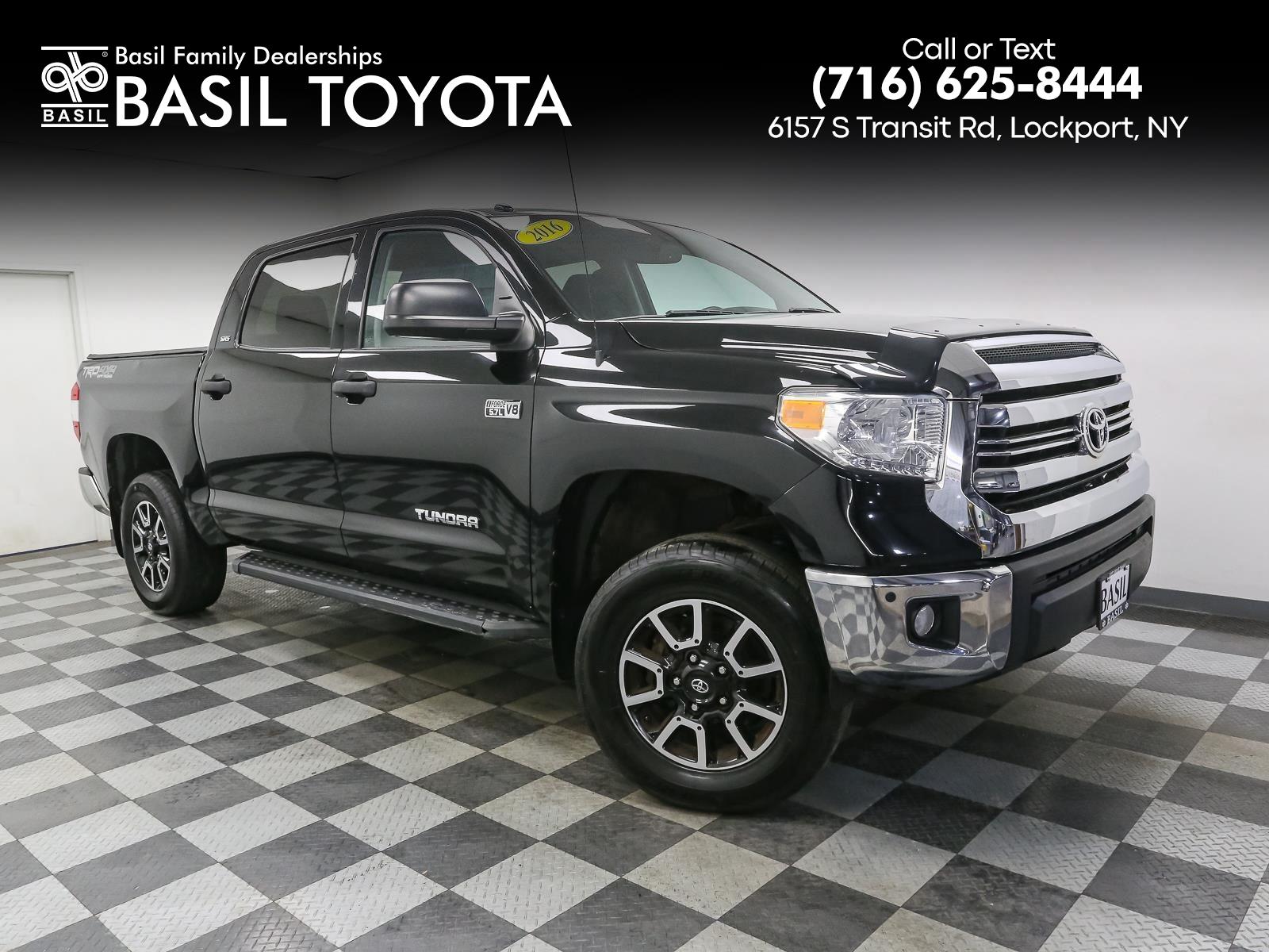 Super White 2016 Toyota Tundra SR5 CrewMax 5.7L 4WD Pickup Truck Four-Wheel Drive 6-Speed Automatic
