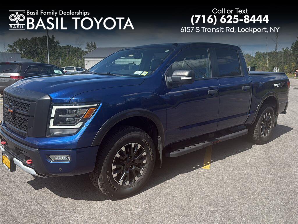 Deep Blue Pearl Metallic 2021 Nissan Titan Pickup Truck Four-Wheel Drive Automatic