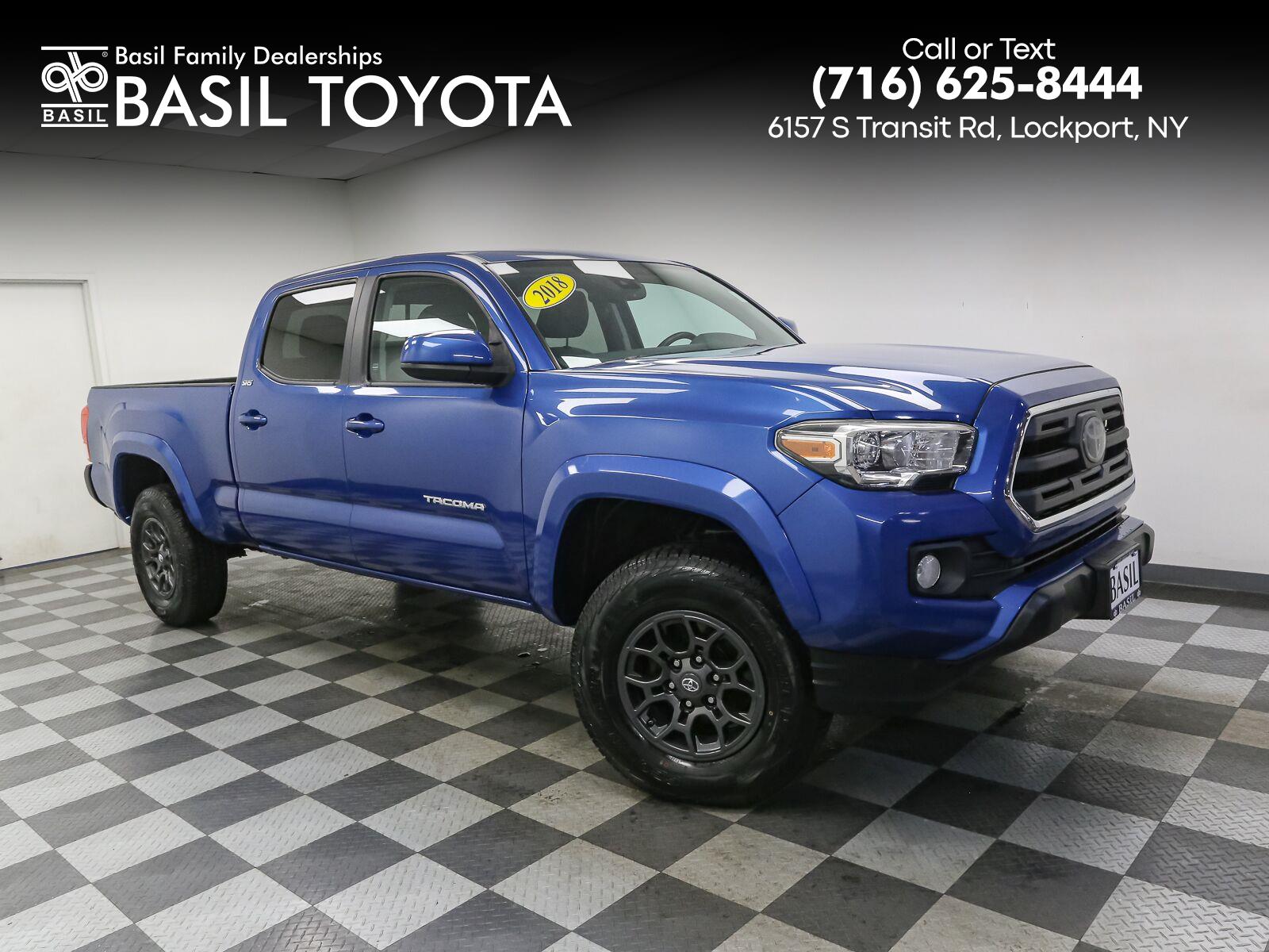 Blazing Blue Pearl 2018 Toyota Tacoma Pickup Truck Four-Wheel Drive Automatic