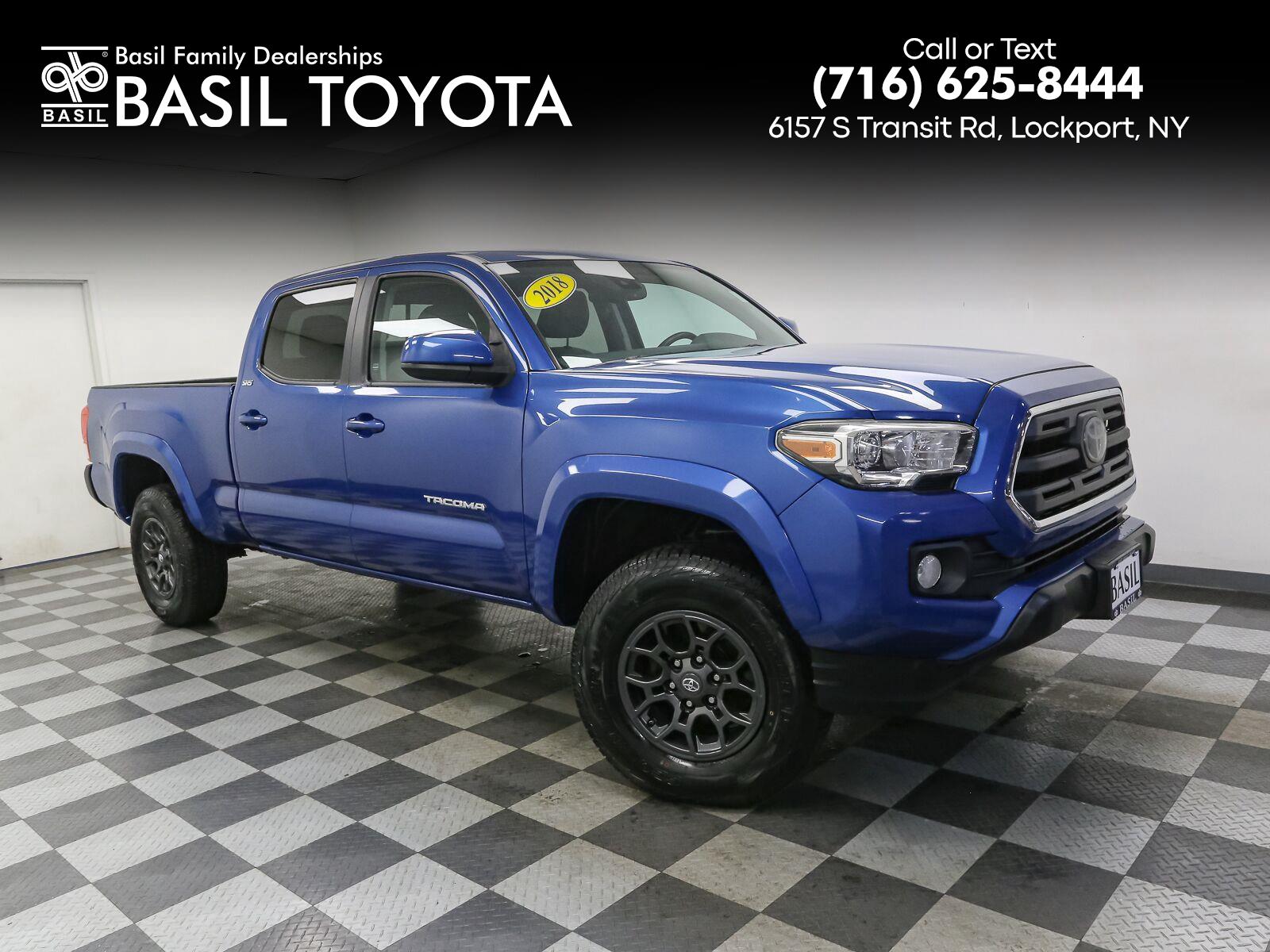 Blazing Blue Pearl 2018 Toyota Tacoma Pickup Truck Four-Wheel Drive Automatic