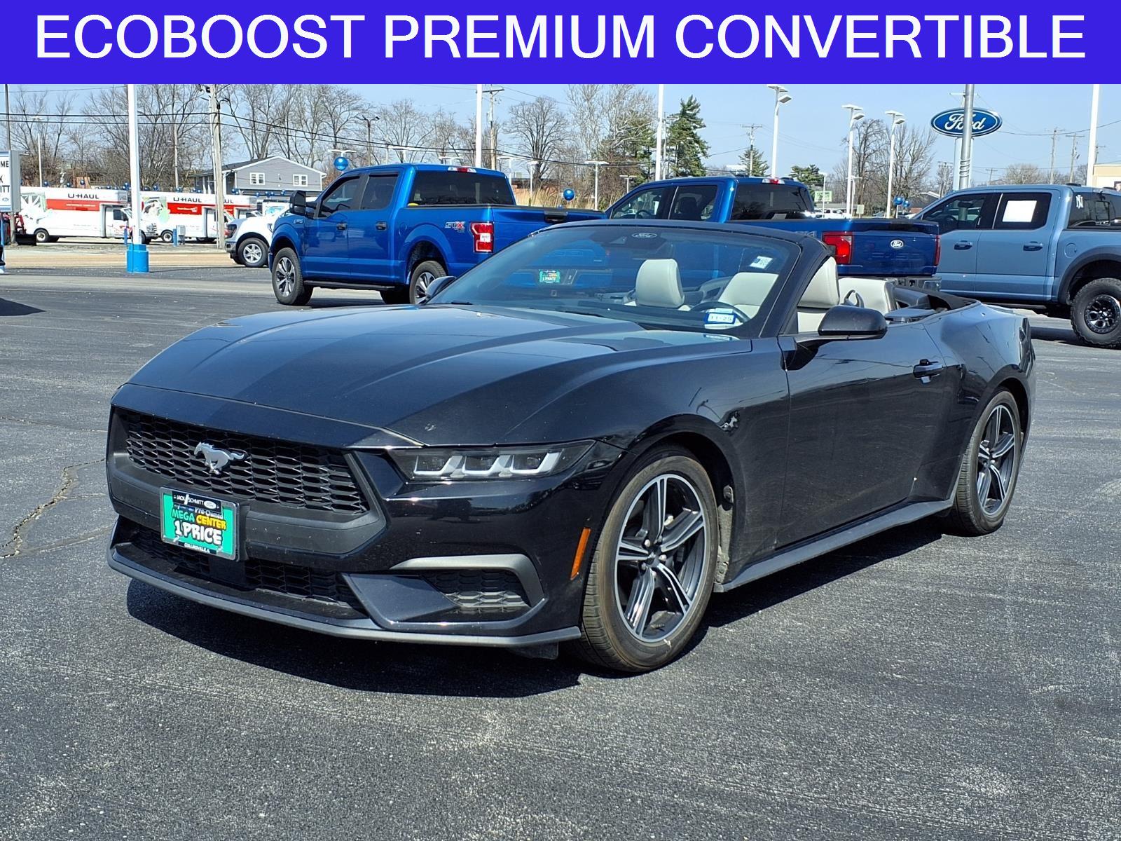 Shadow Black 2024 Ford Mustang EcoBoost Premium Convertible RWD Convertible Rear-Wheel Drive Automatic