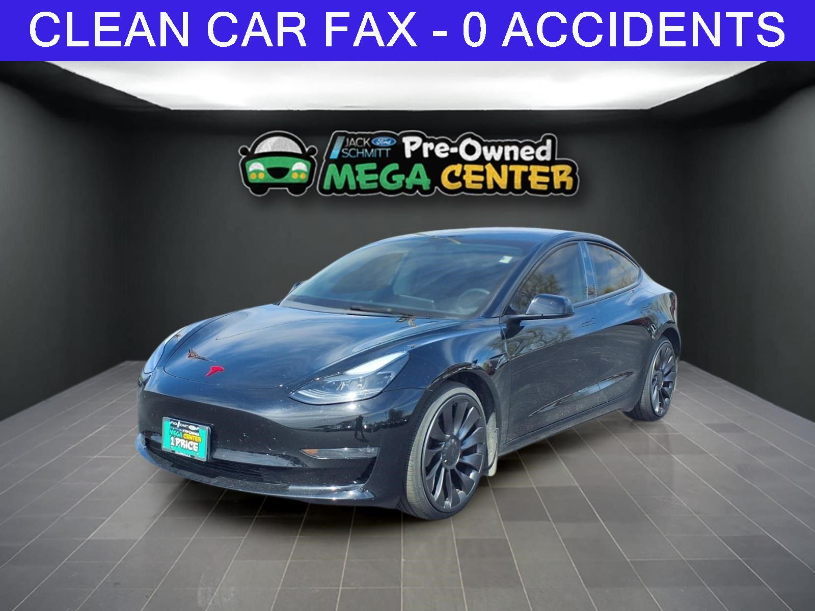 Solid Black 2023 Tesla Model 3 Performance AWD Sedan All-Wheel Drive Automatic