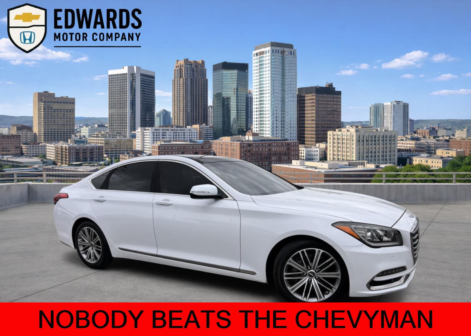 Casablanca White 2018 Genesis G80 3.8L Sedan Rear-Wheel Drive Automatic