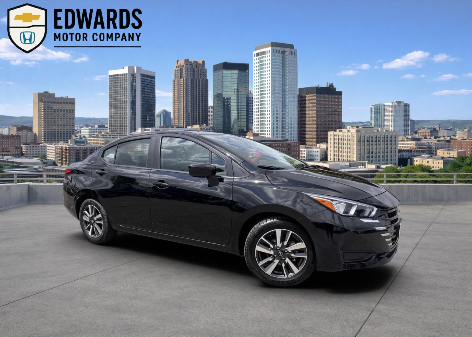 Super Black 2024 Nissan Versa Sedan Front-Wheel Drive Continuously Variable Transmission