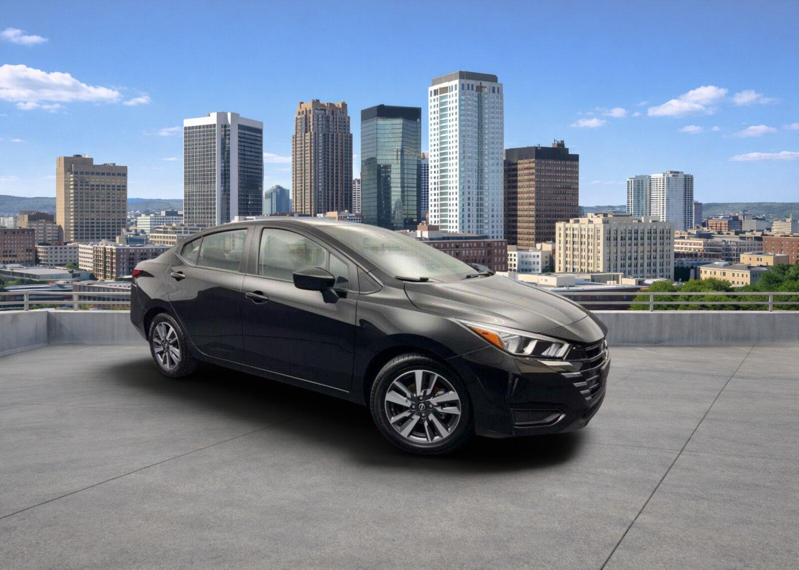 Super Black 2023 Nissan Versa Sedan Front-Wheel Drive Continuously Variable Transmission