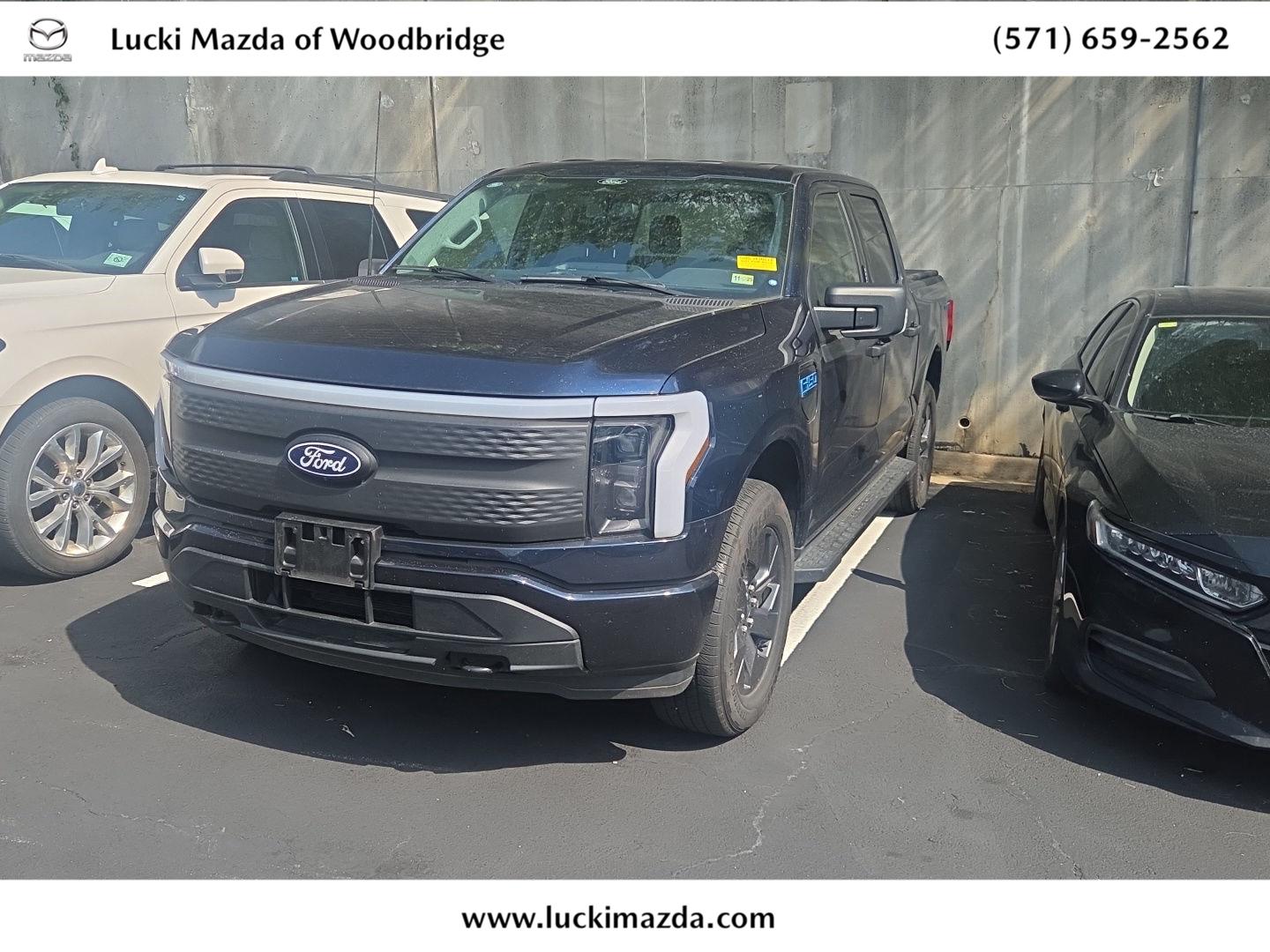 Antimatter Blue 2024 Ford F-150 Lightning Pickup Truck All-Wheel Drive 1-Speed Dual Clutch