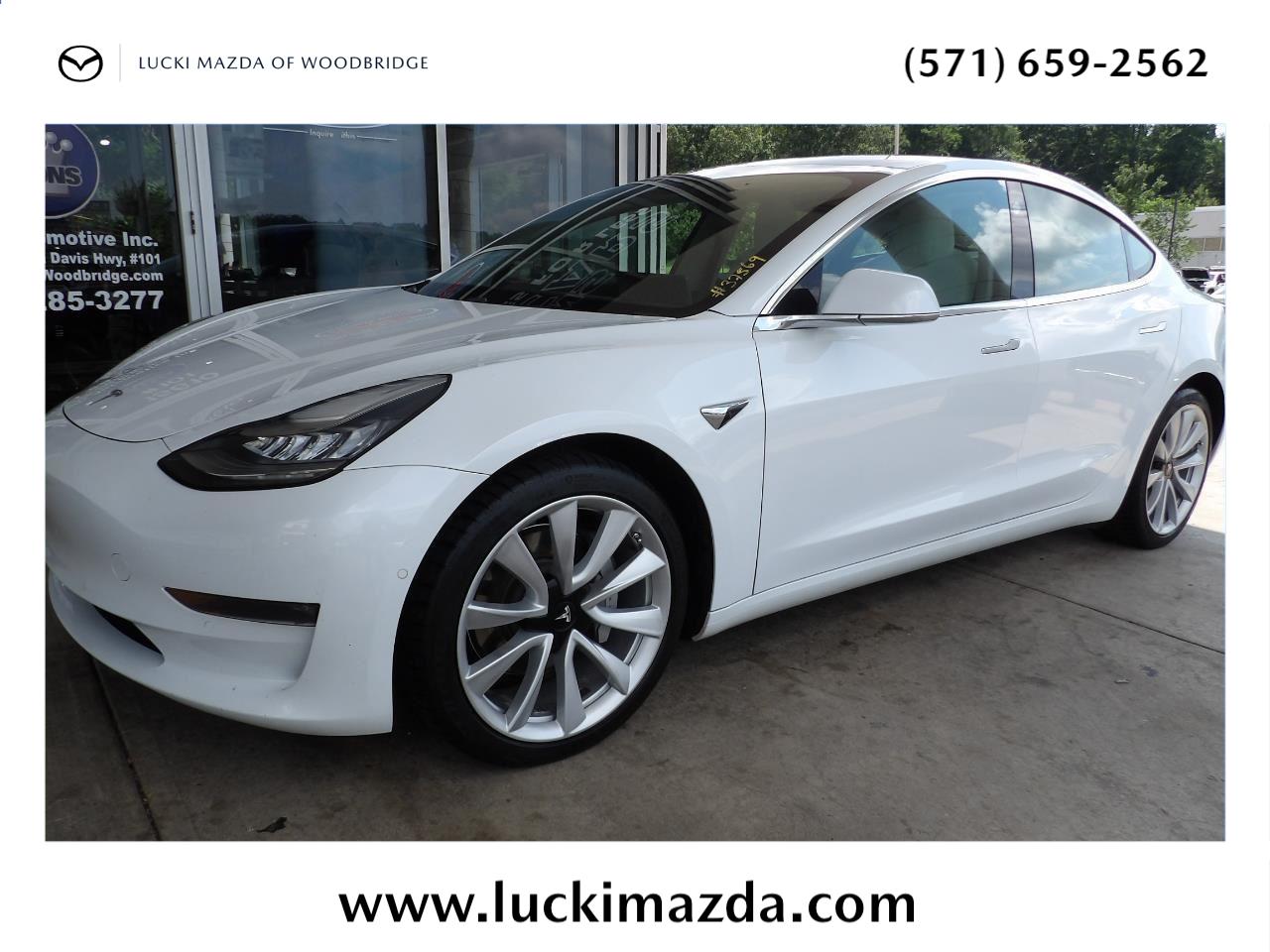 Pearl White Multi-Coat 2018 Tesla Model 3 Sedan All-Wheel Drive Automatic