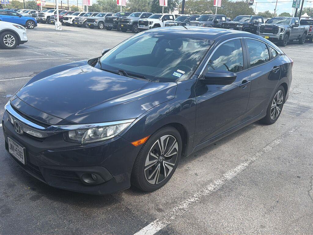 Cosmic Blue Metallic 2017 Honda Civic Sedan Front-Wheel Drive Continuously Variable Transmission