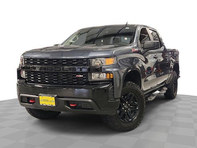 Shadow Gray Metallic 2021 Chevrolet Silverado 1500 Custom Trail Boss Crew Cab 4WD Pickup Truck Four-Wheel Drive 6-Speed Automatic
