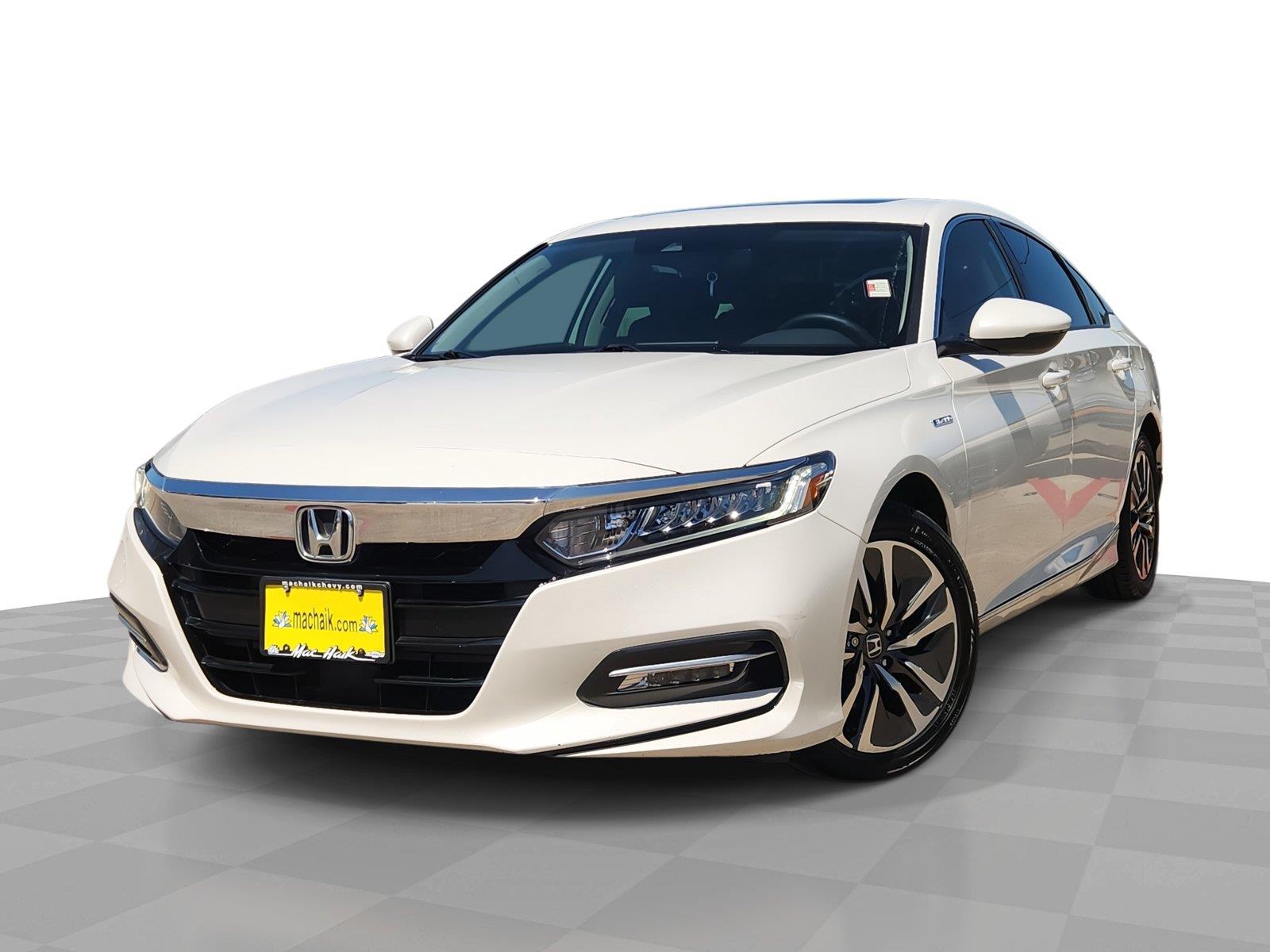 Platinum White Pearl 2019 Honda Accord Hybrid Sedan Front-Wheel Drive 1-Speed Dual Clutch