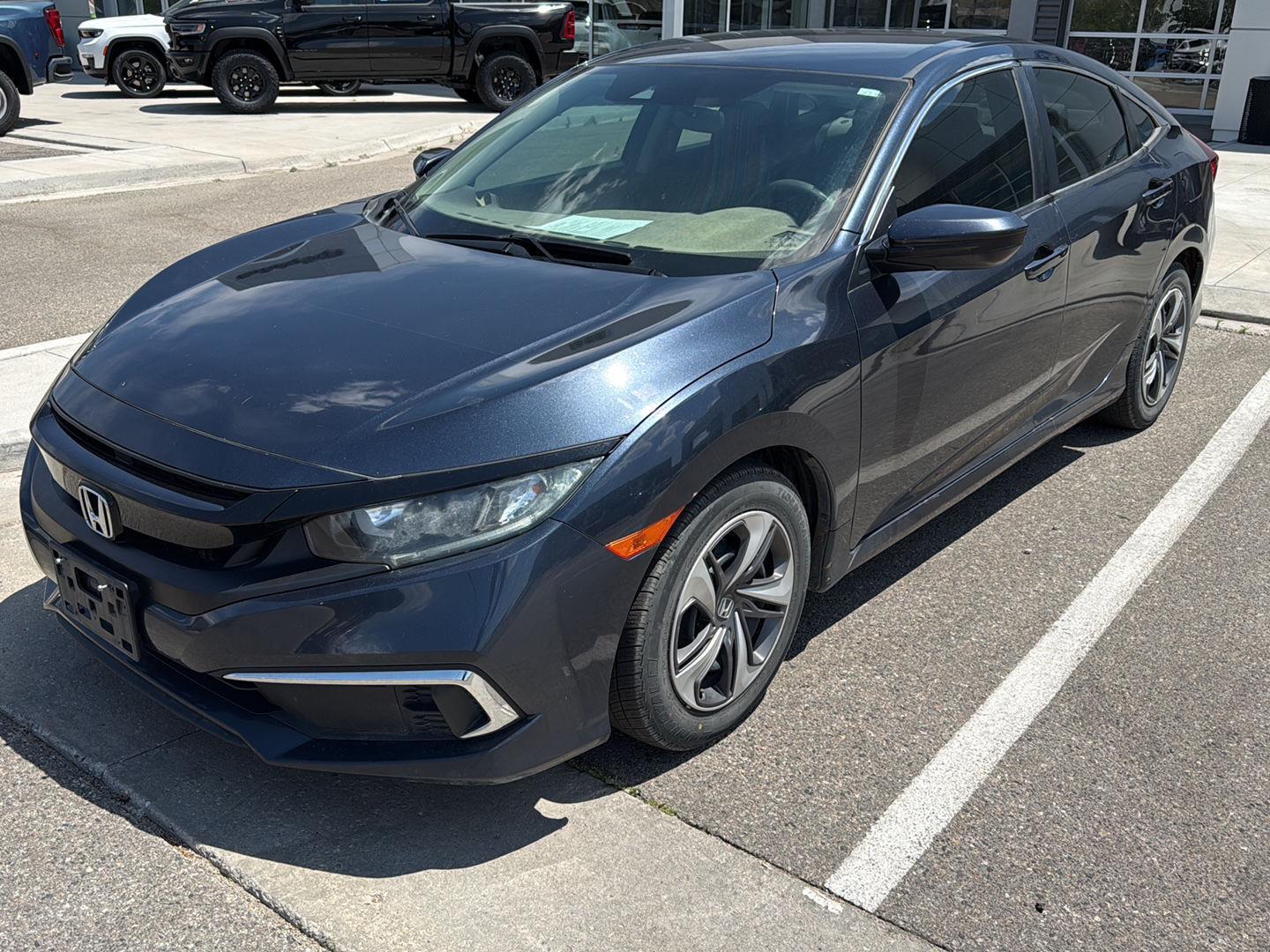 Cosmic Blue Metallic 2019 Honda Civic Sedan Front-Wheel Drive Continuously Variable Transmission