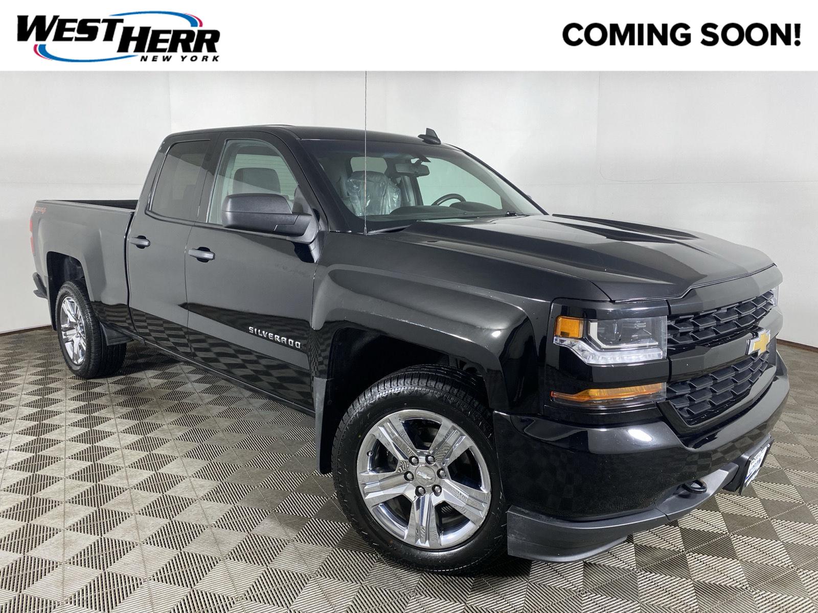 Black 2017 Chevrolet Silverado 1500 Custom Double Cab 4WD Pickup Truck Four-Wheel Drive 6-Speed Automatic
