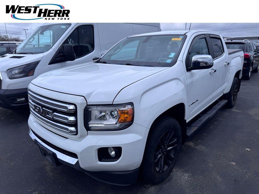 Summit White 2019 GMC Canyon SLE Crew Cab 4WD Pickup Truck Four-Wheel Drive 8-Speed Automatic
