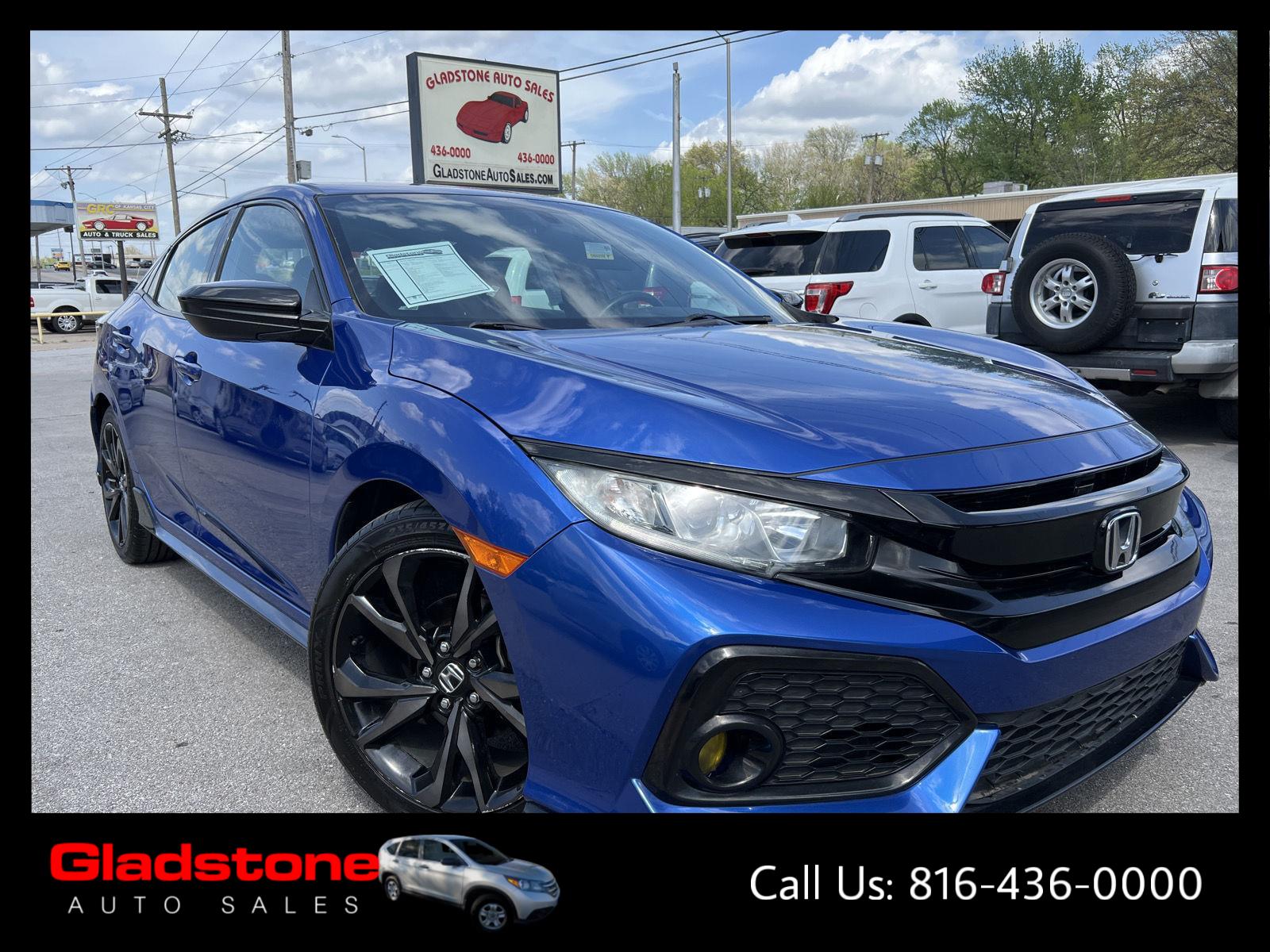 Aegean Blue Metallic 2018 Honda Civic Hatchback Sport FWD Hatchback Front-Wheel Drive Manual
