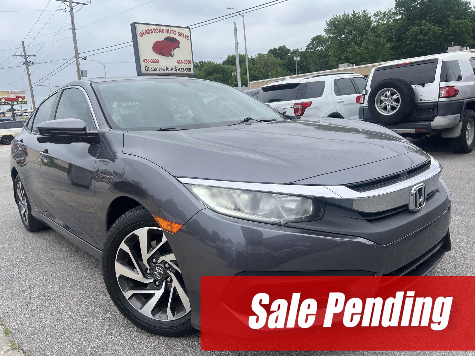 Lunar Silver Metallic 2016 Honda Civic EX Sedan Front-Wheel Drive Continuously Variable Transmission