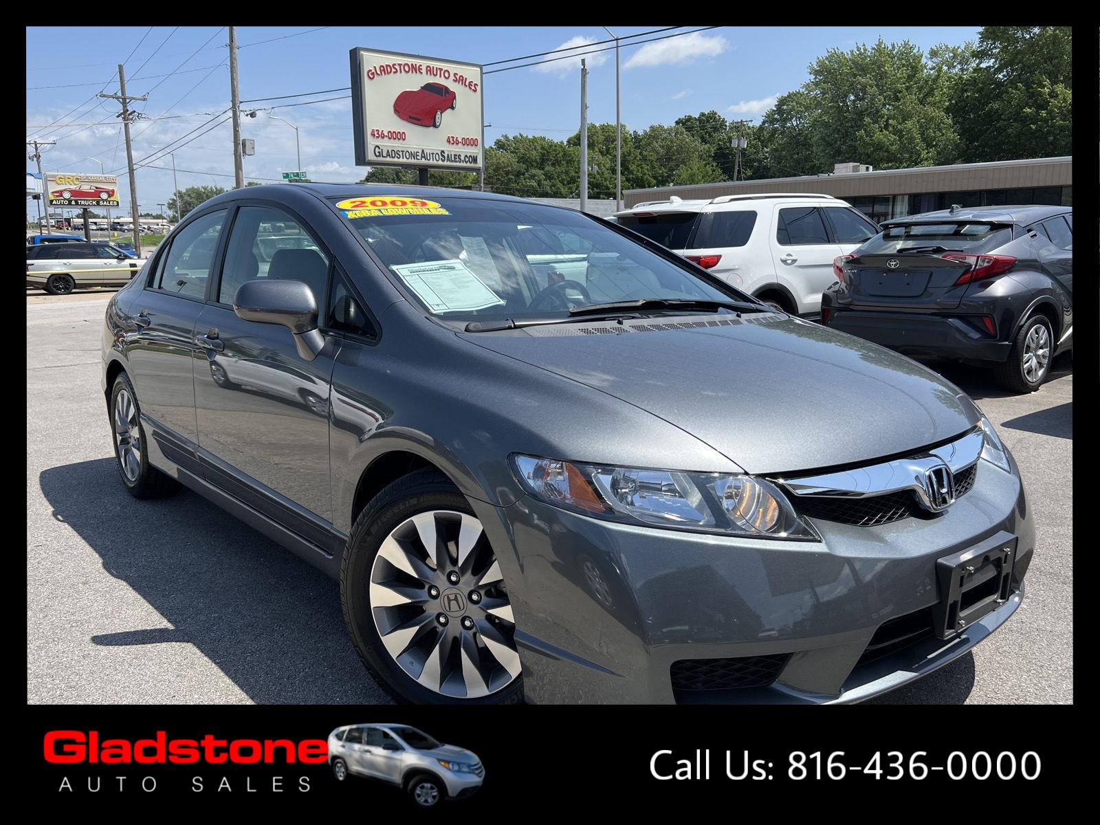 Polished Metal Metallic 2009 Honda Civic Sedan Front-Wheel Drive Automatic