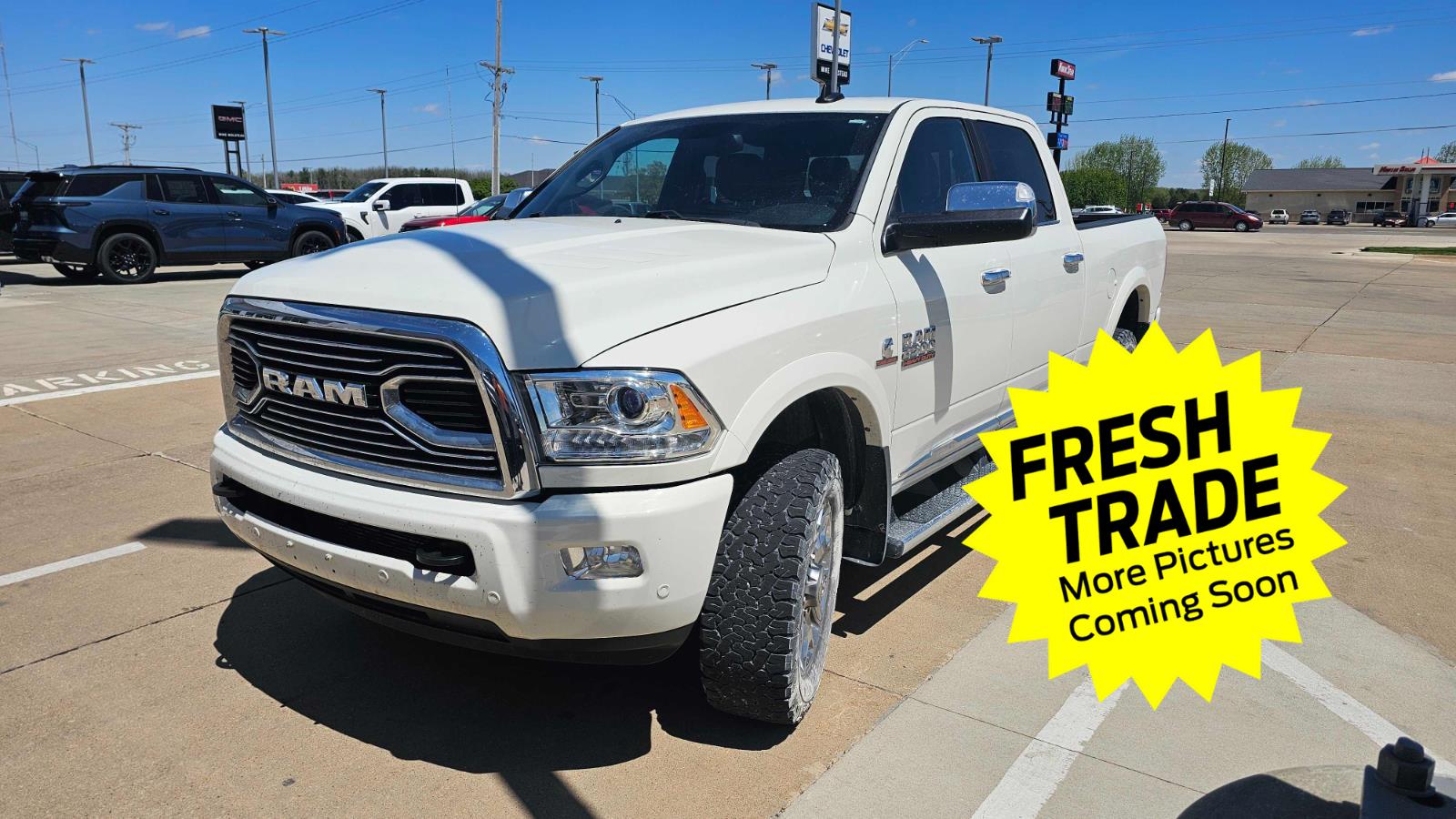 Pearl White 2017 RAM 2500 Limited Crew Cab 4WD Pickup Truck Four-Wheel Drive 6-Speed Automatic