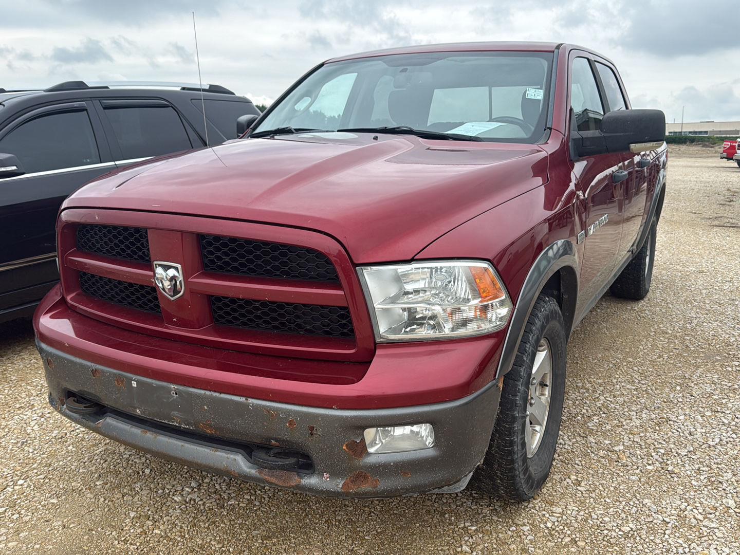 Deep Cherry Red Crystal Pearl 2011 RAM 1500 Pickup Truck Four-Wheel Drive 5-Speed Automatic