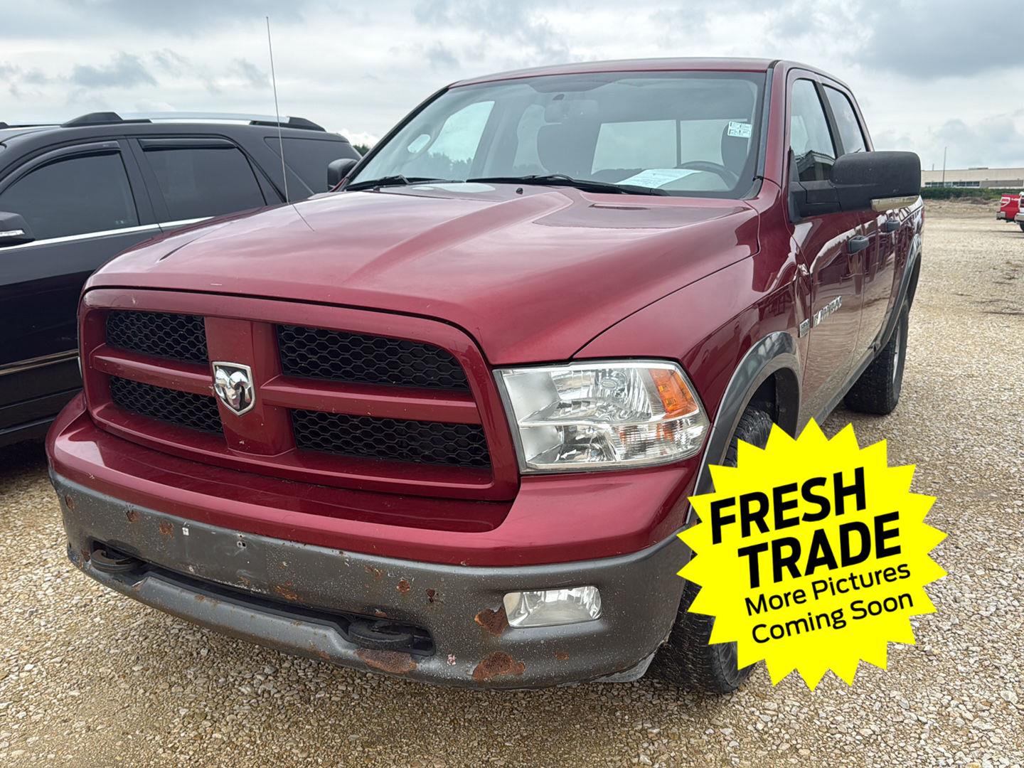 Deep Cherry Red Crystal Pearl 2011 RAM 1500 Pickup Truck Four-Wheel Drive 5-Speed Automatic
