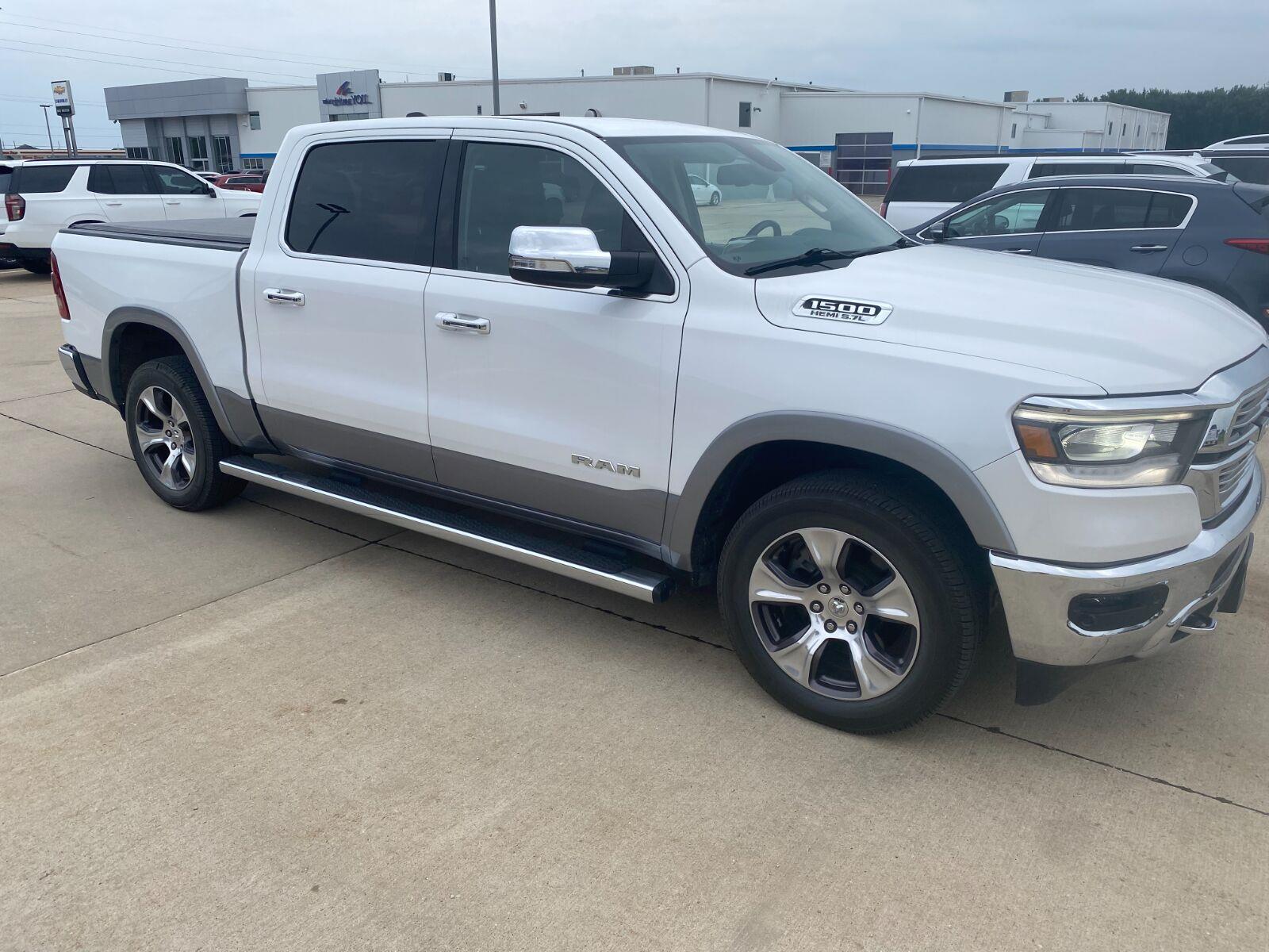 Used 2019 Ivory White Tri-Coat Pearlcoat Ram Laramie image 3