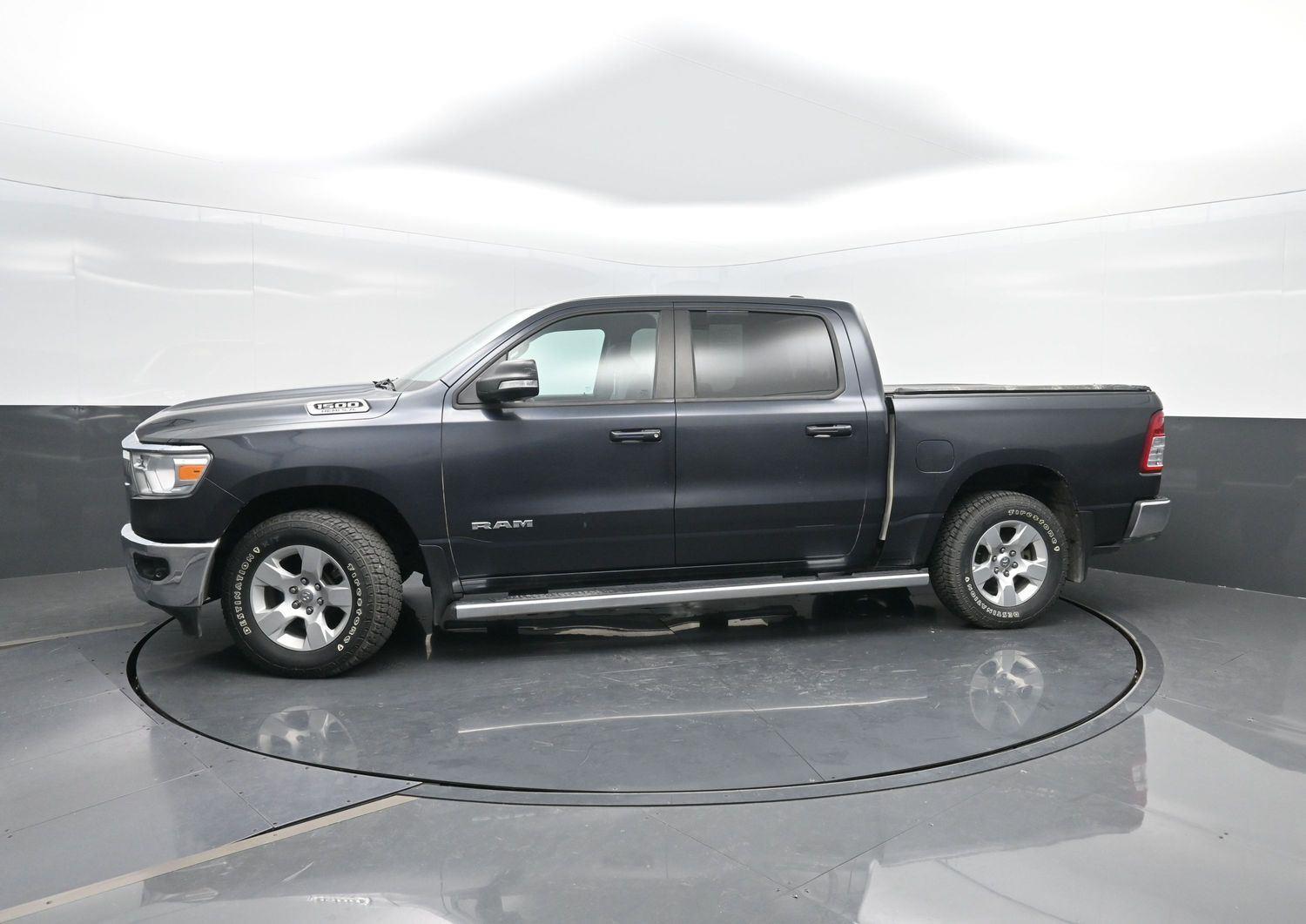 Gray (Maximum Steel Metallic Clearcoat) 2021 RAM 1500 Pickup Truck Four-Wheel Drive 8-Speed Automatic