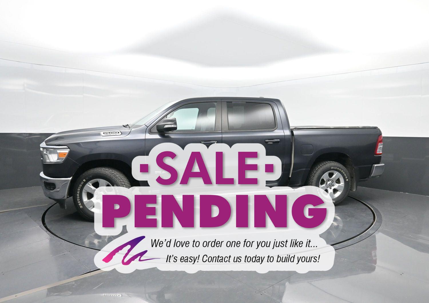 Gray (Maximum Steel Metallic Clearcoat) 2021 RAM 1500 Pickup Truck Four-Wheel Drive 8-Speed Automatic