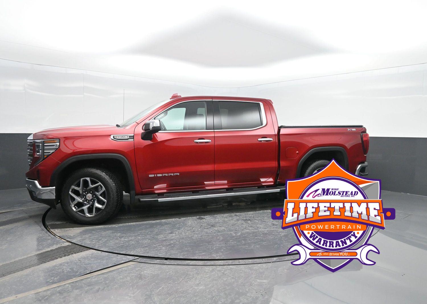 Volcanic Red Tintcoat 2023 GMC Sierra 1500 SLT Crew Cab 4WD Pickup Truck Four-Wheel Drive Automatic