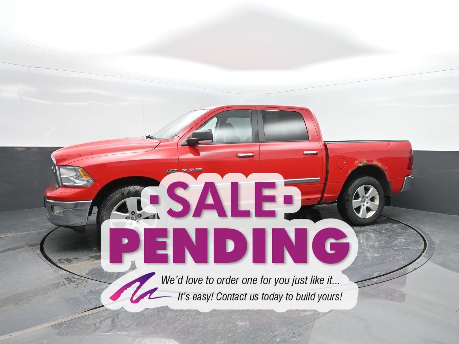 Flame Red Clearcoat 2010 Dodge RAM 1500 SLT Crew Cab 4WD Pickup Truck Four-Wheel Drive 5-Speed Automatic