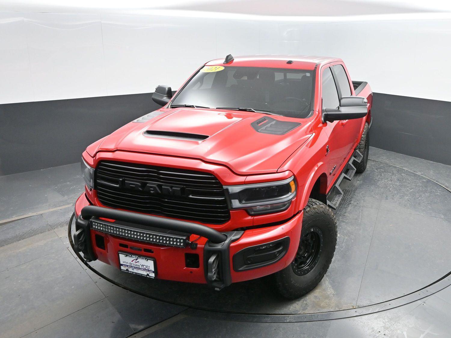Used 2021 Flame Red Clearcoat Ram Laramie image 40