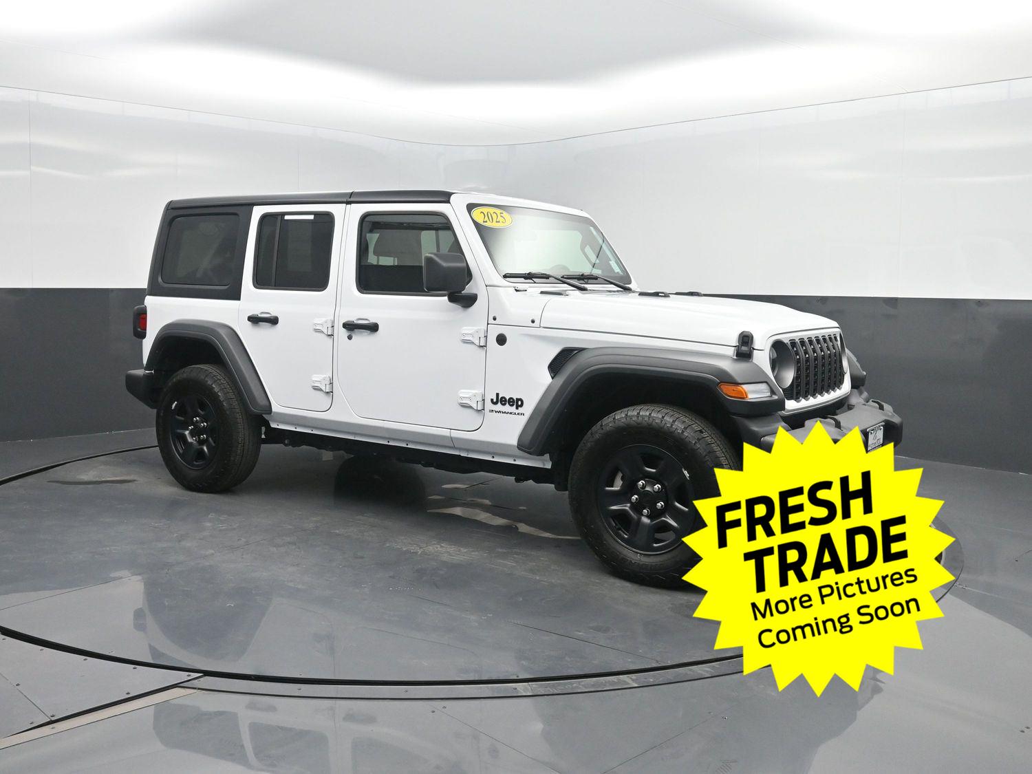 Used 2025 Bright White Clearcoat Jeep Sport image 4