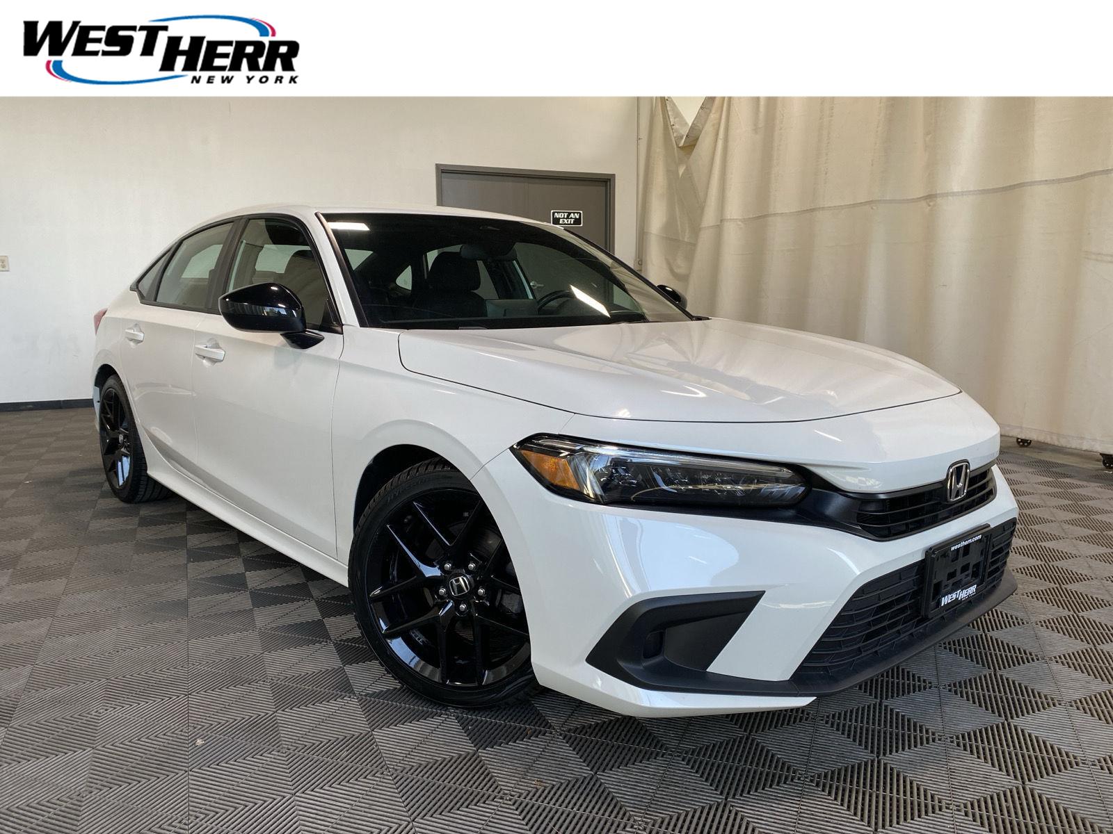 Platinum White Pearl 2023 Honda Civic Sedan Front-Wheel Drive Continuously Variable Transmission