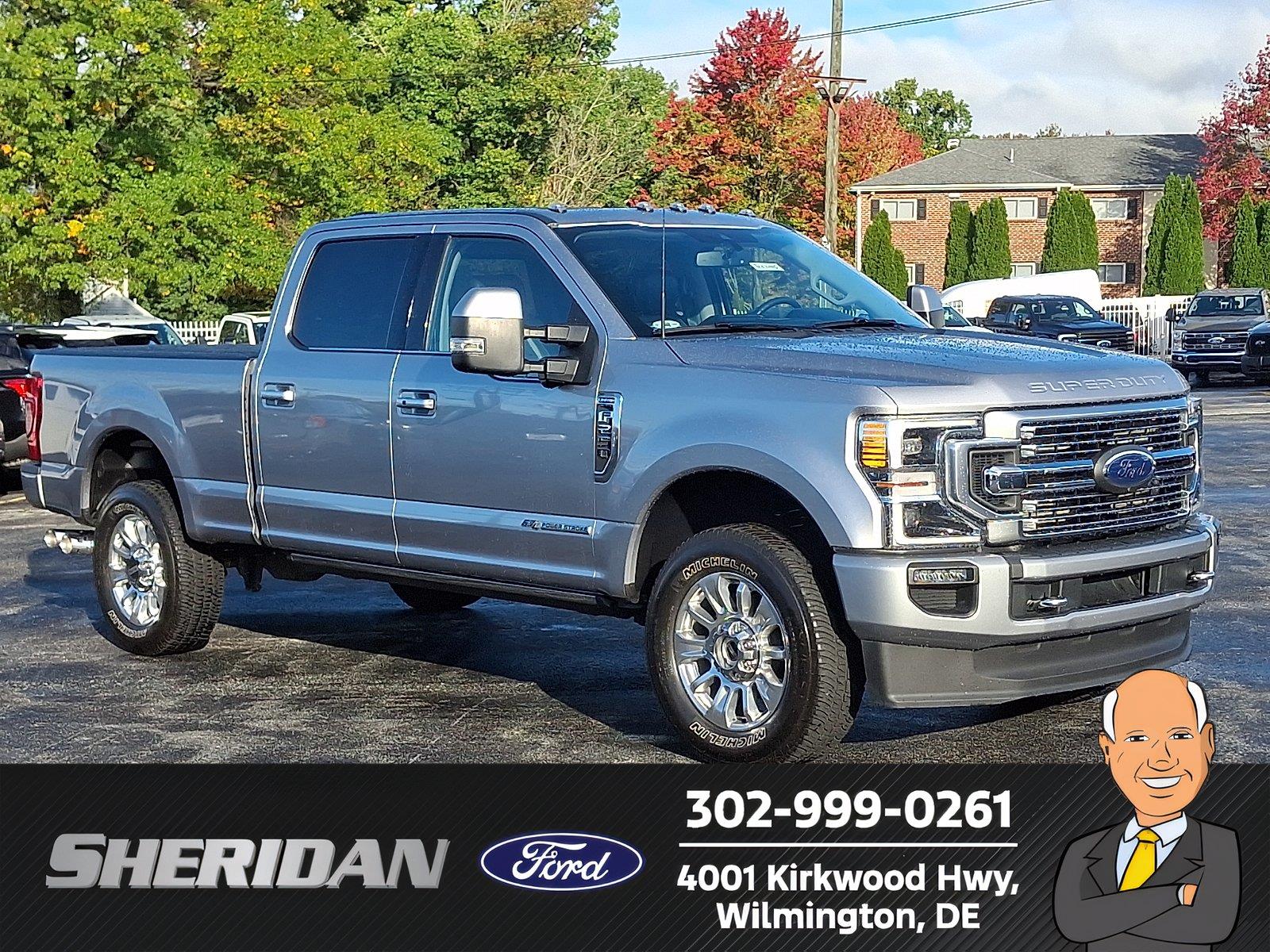 Iconic Silver 2022 Ford F-250 Super Duty Pickup Truck Four-Wheel Drive Automatic