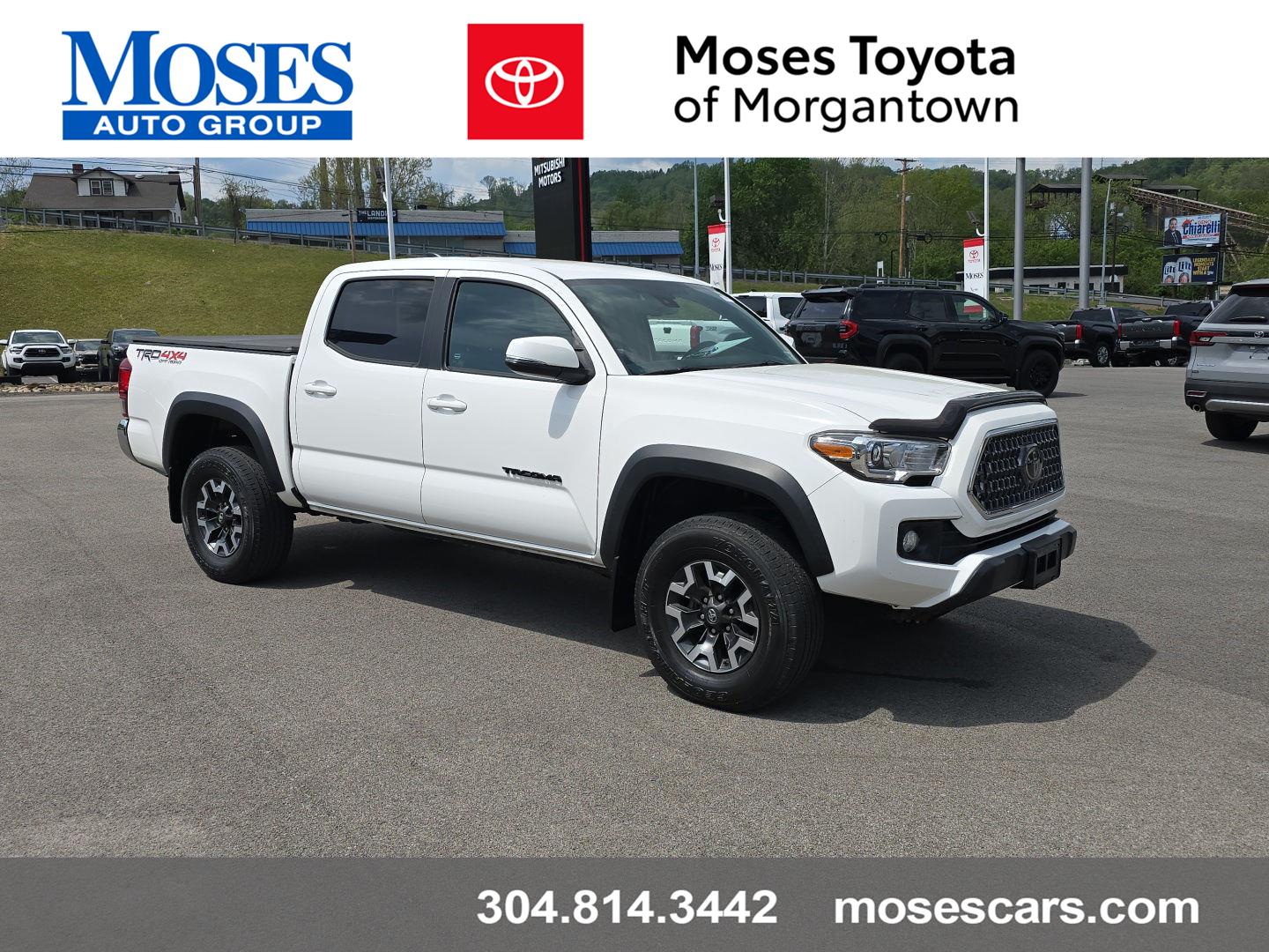 Super White 2019 Toyota Tacoma TRD Off Road Double Cab 4WD Pickup Truck Four-Wheel Drive 6-Speed Automatic