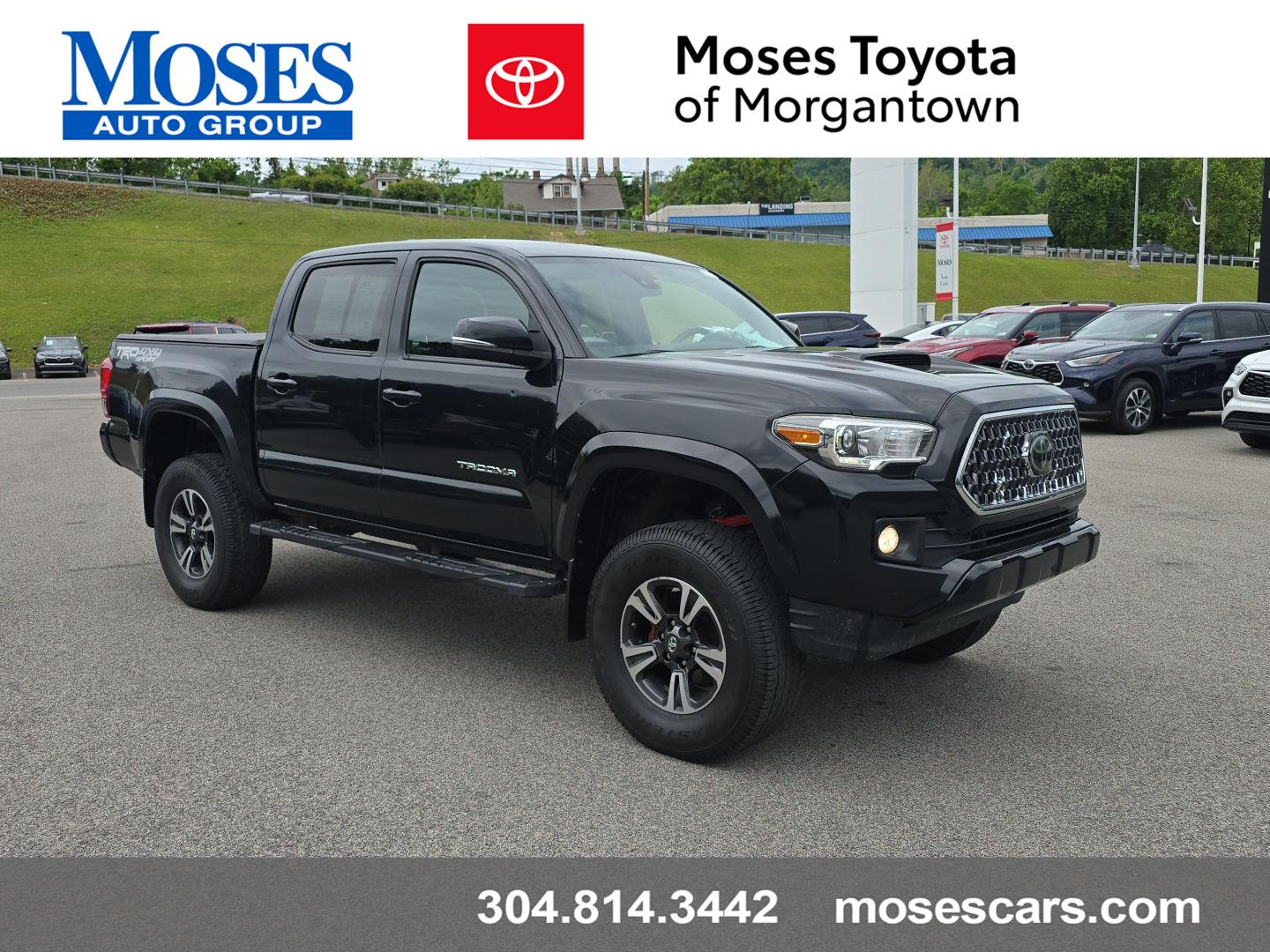 Midnight Black Metallic 2019 Toyota Tacoma TRD Sport Double Cab 4WD Pickup Truck Four-Wheel Drive 6-Speed Automatic