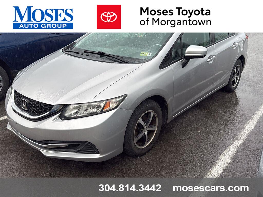 Alabaster Silver Metallic 2015 Honda Civic Sedan Front-Wheel Drive Continuously Variable Transmission