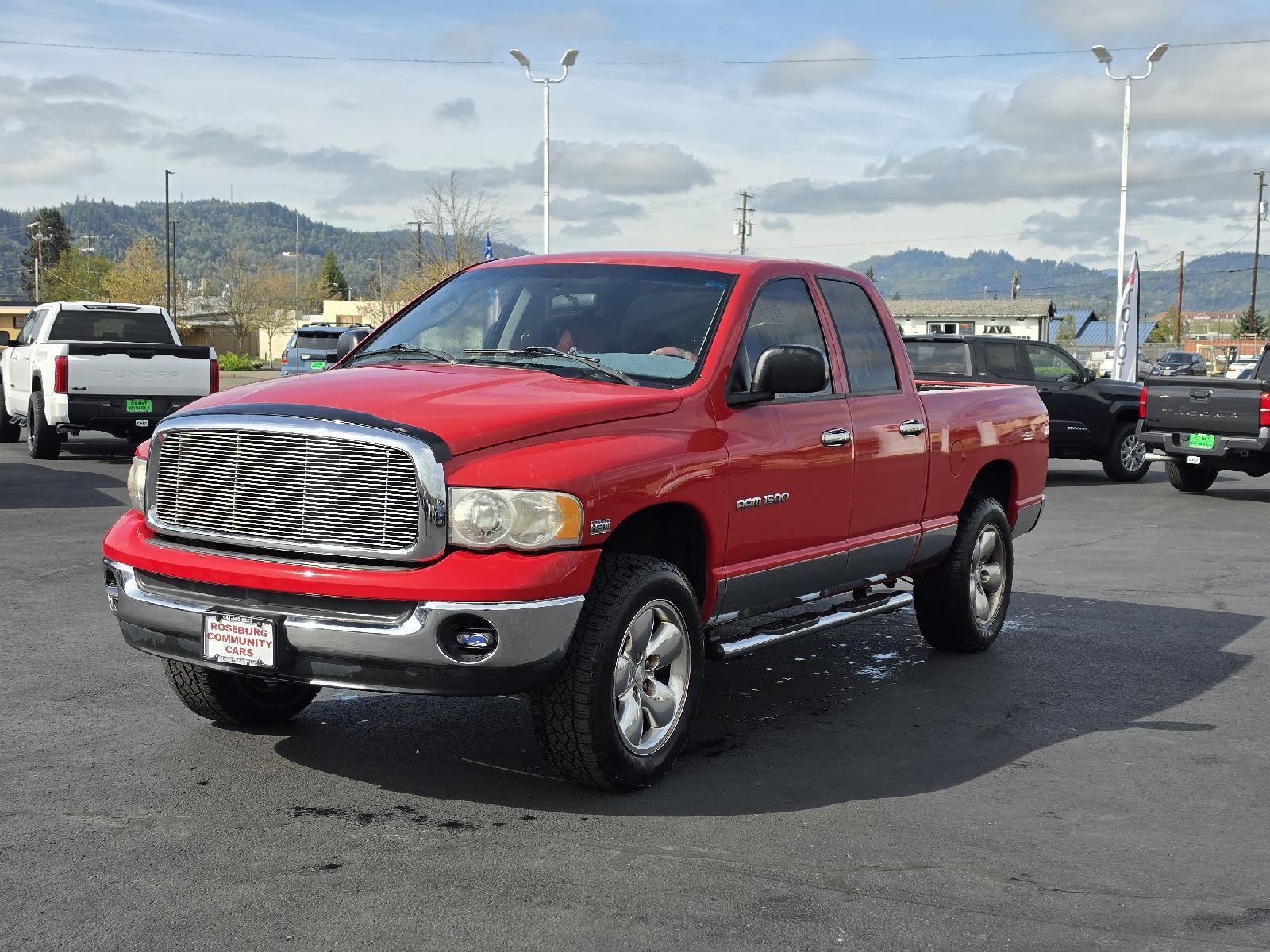 Flame Red 2004 Dodge RAM 1500 SLT Quad Cab RWD Pickup Truck Rear-Wheel Drive 5-Speed Automatic Overdrive
