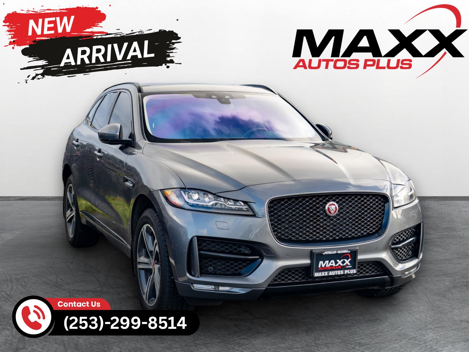Gray (Corris Grey Metallic) 2018 Jaguar F-PACE 25t R-Sport AWD SUV / Crossover All-Wheel Drive Automatic