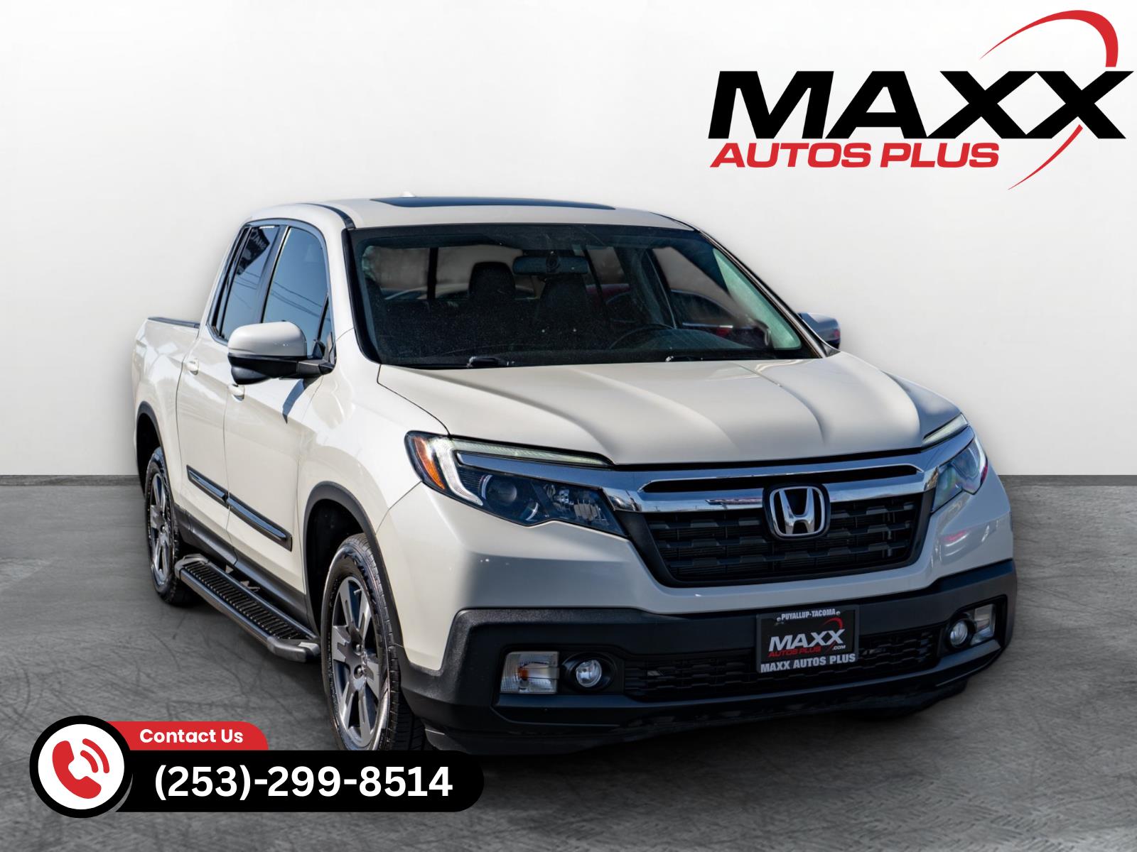White Diamond Pearl 2019 Honda Ridgeline Pickup Truck All-Wheel Drive Automatic