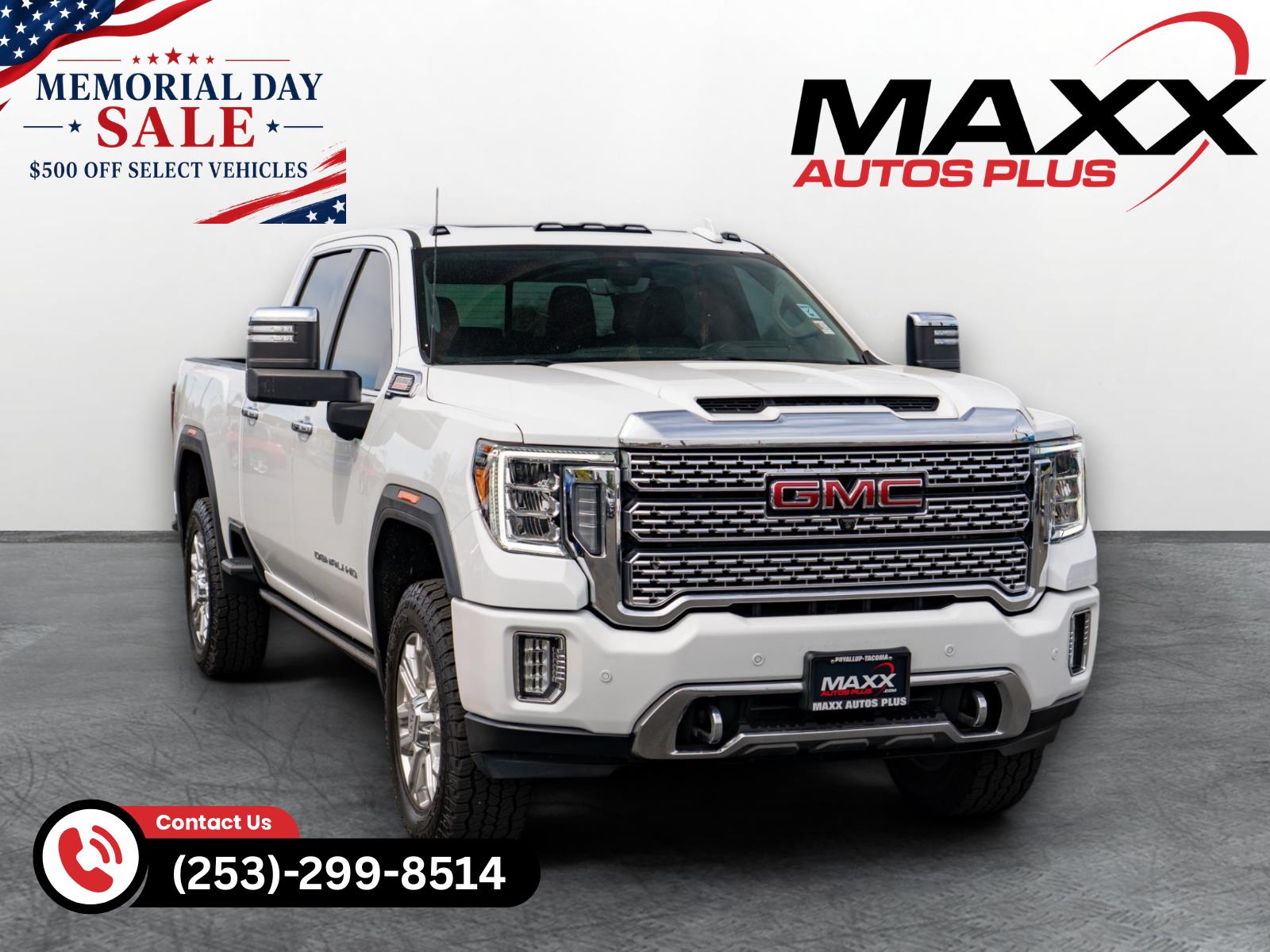 Summit White 2021 GMC Sierra 2500HD Denali Crew Cab 4WD Pickup Truck Four-Wheel Drive Automatic