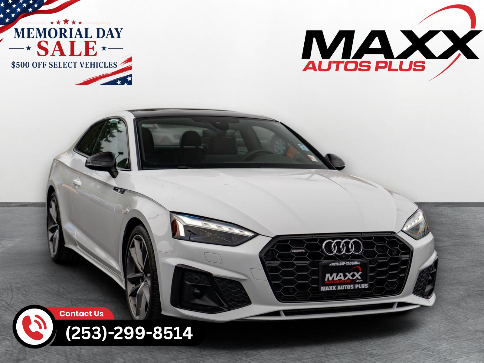 Glacier White Metallic 2021 Audi A5 quattro Prestige 45 TFSI Coupe AWD Coupe All-Wheel Drive Automatic