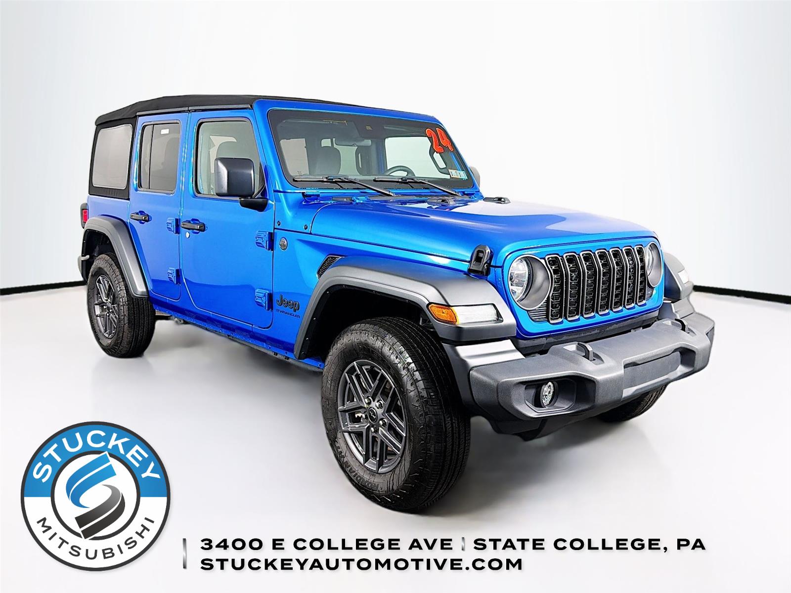Hydro Blue Pearlcoat 2024 Jeep Wrangler Sport S 4-Door 4WD SUV / Crossover Four-Wheel Drive 8-Speed Automatic