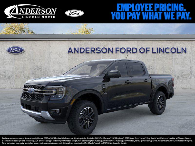 Shadow Black 2026 Ford Ranger Lariat SuperCrew 4WD Pickup Truck Four-Wheel Drive Automatic
