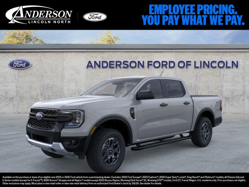 Avalanche Gray 2026 Ford Ranger XLT SuperCrew 4WD Pickup Truck Four-Wheel Drive Automatic