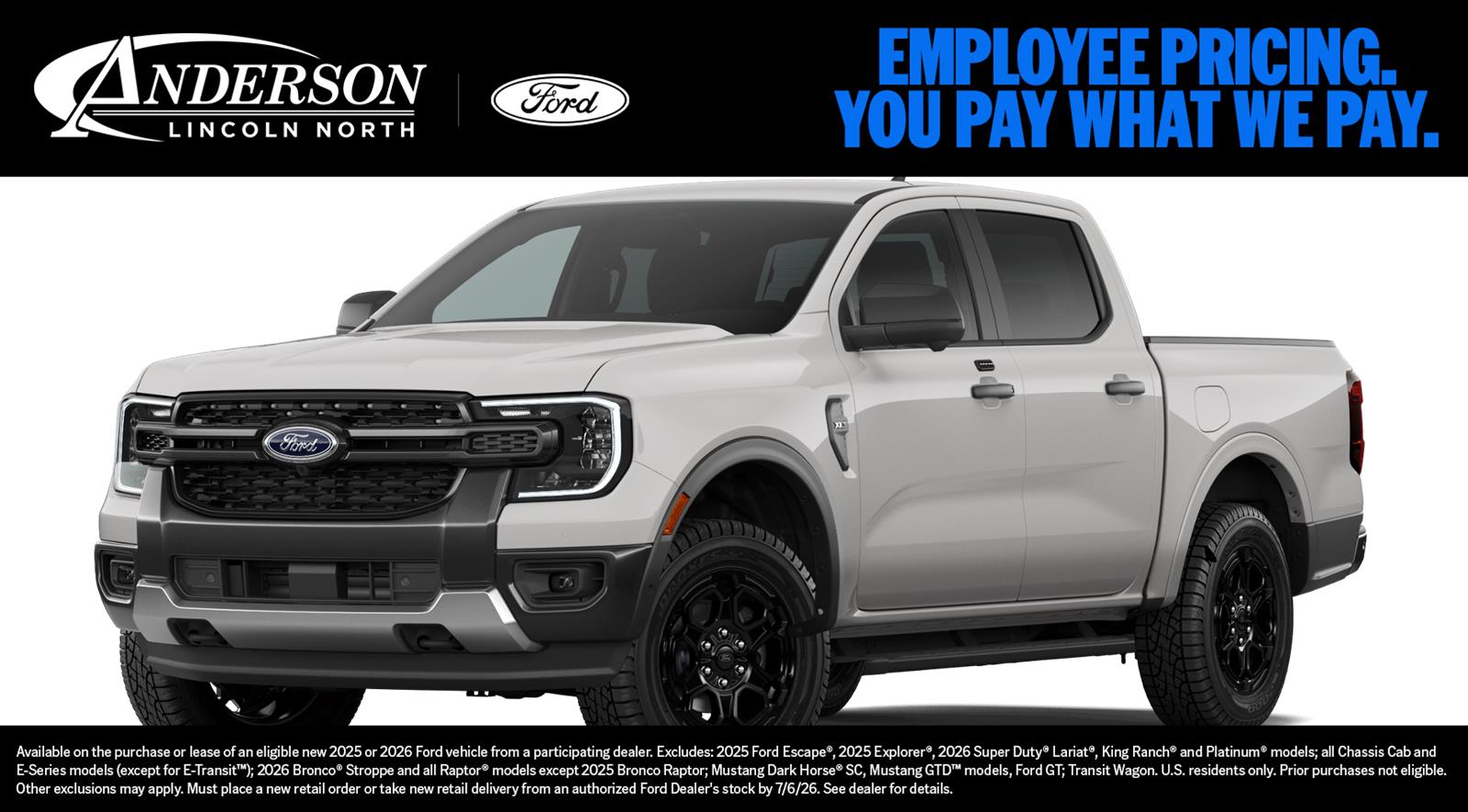 Avalanche Gray 2026 Ford Ranger XLT SuperCrew 4WD Pickup Truck Four-Wheel Drive Automatic