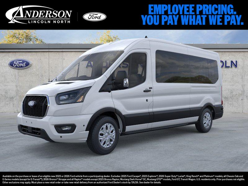 Oxford White 2026 Ford Transit Passenger 350 XLT Medium Roof LB RWD Van Rear-Wheel Drive