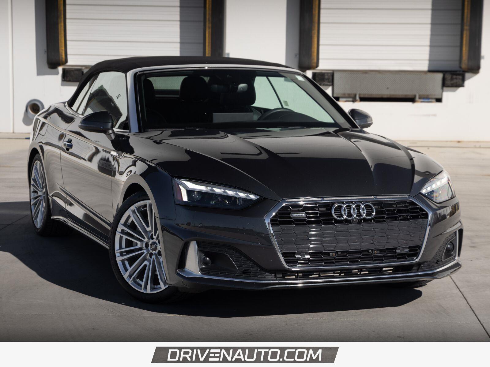 Manhattan Gray Metallic/Black Roof 2022 Audi A5 Convertible All-Wheel Drive Automatic