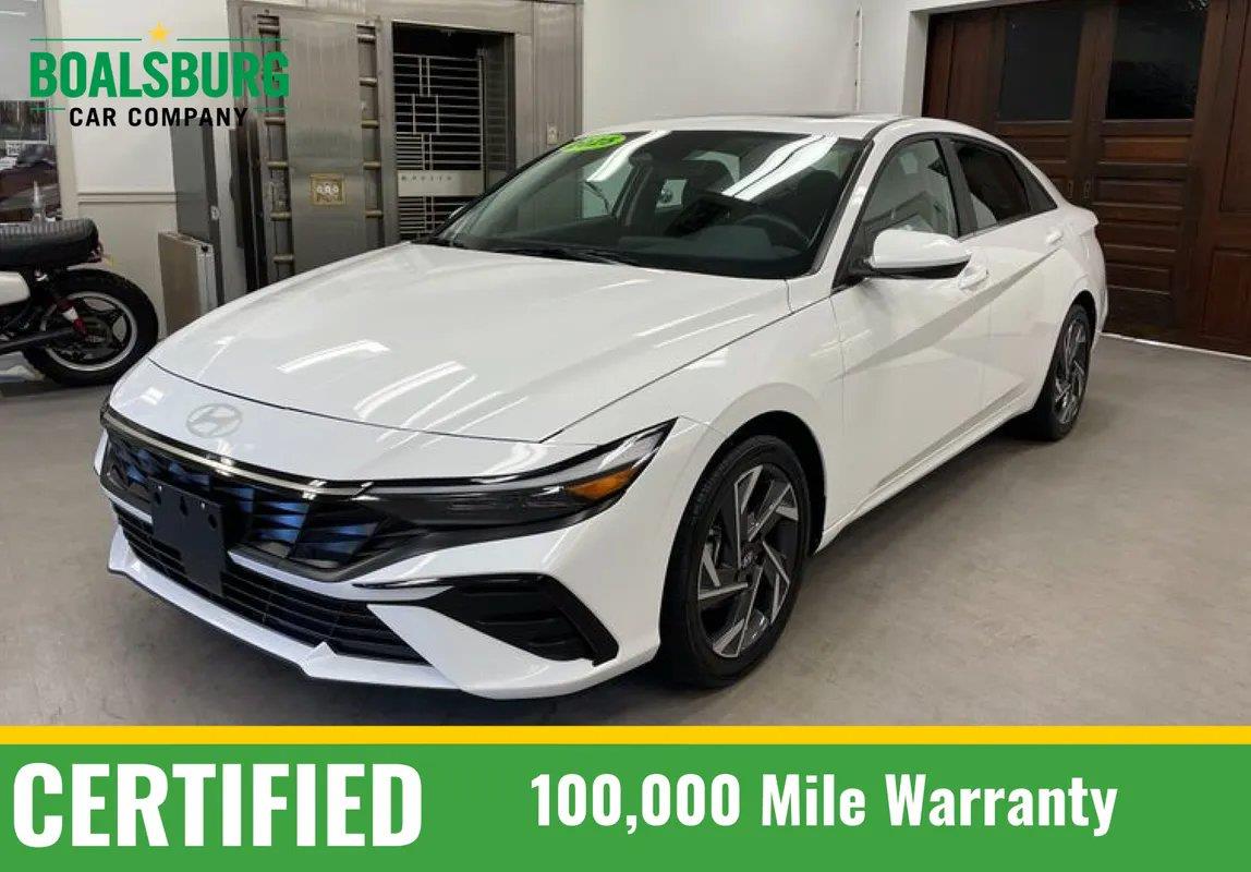 Serenity White 2025 Hyundai Elantra Sedan Front-Wheel Drive Continuously Variable Transmission
